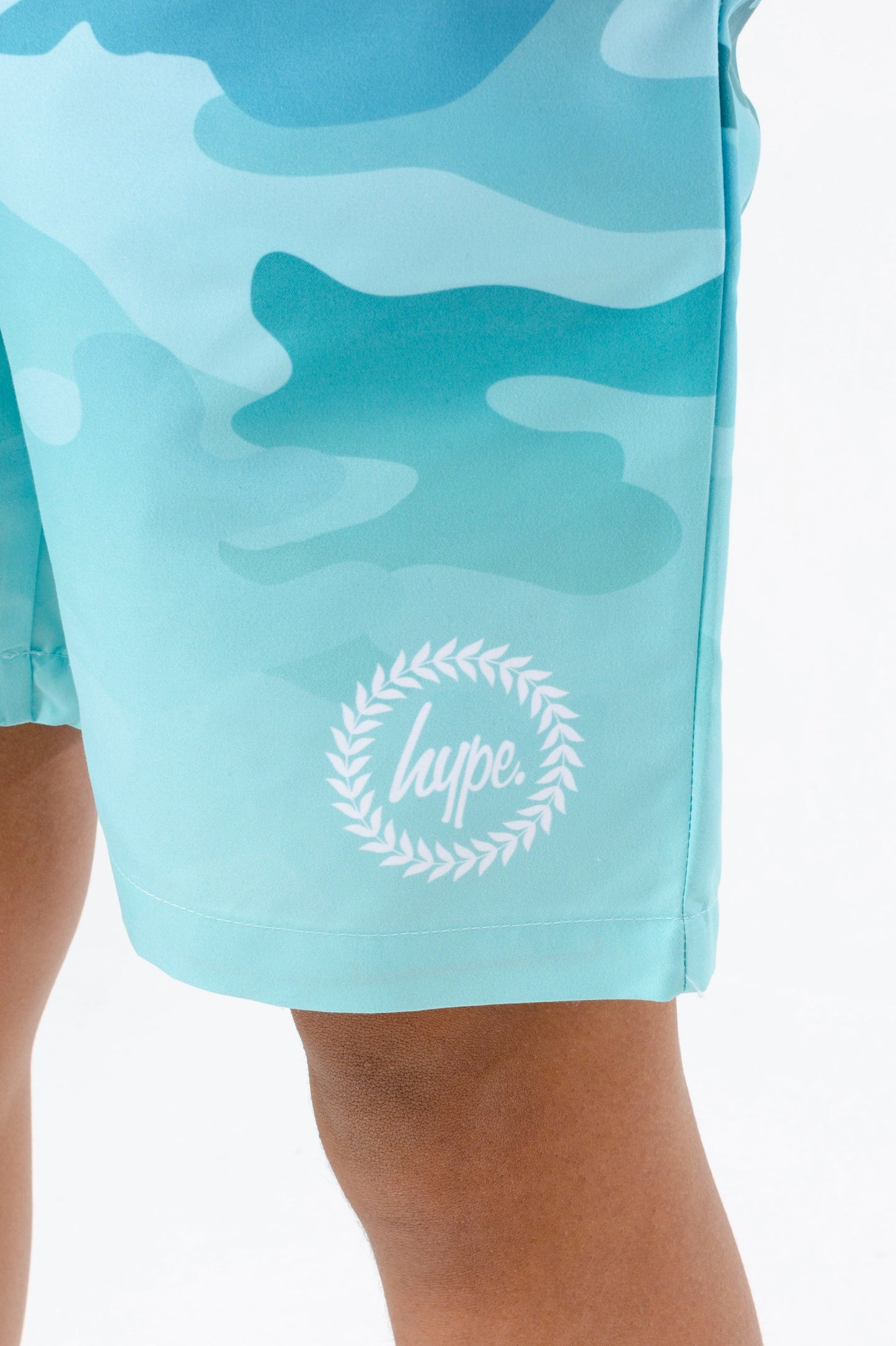 HYPE BOYS CAMO FADE BLUE SWIM SHORTS