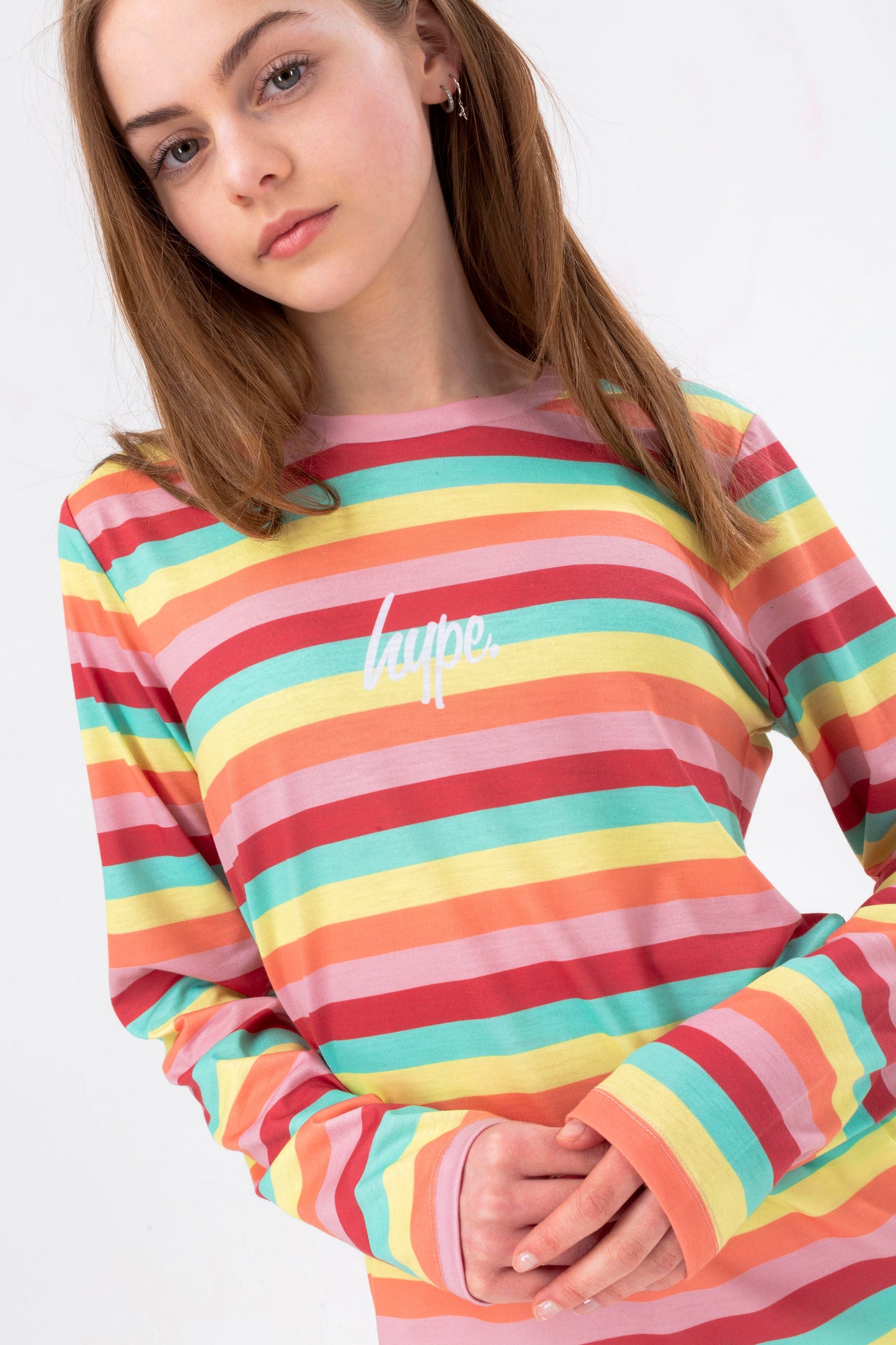 HYPE GIRLS RAINBOW LONG SLEEVE T-SHIRT