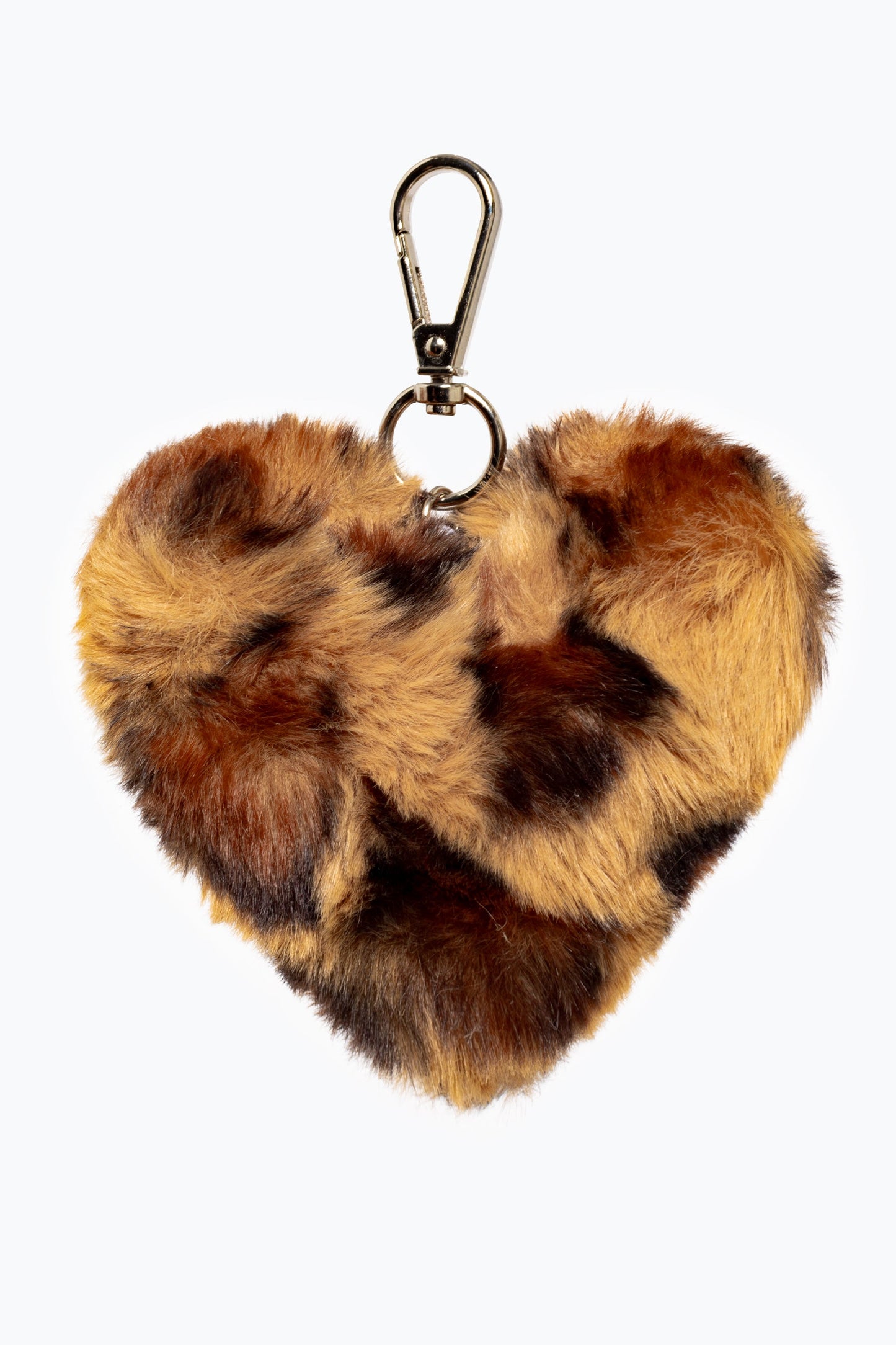 HYPE BROWN LEOPARD HEART POM POM