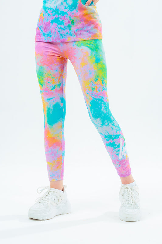 HYPE GIRLS MULTI TIE DYE LEGGINGS