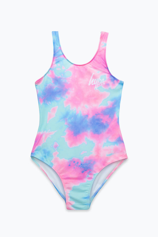 HYPE GIRLS LUCID TIE DYE PINK SWIMSUIT