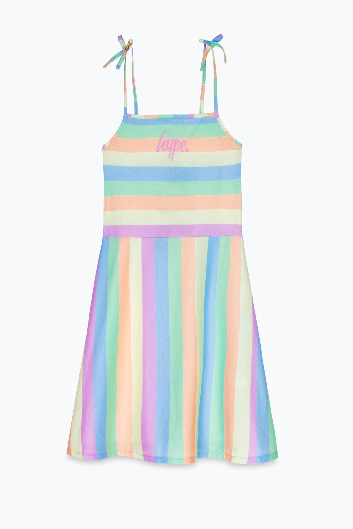 HYPE GIRLS MULTI PASTEL STRIPED BEACH DRESS