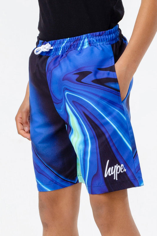 HYPE BOYS MARBLE SWIRL SWIM SHORTS