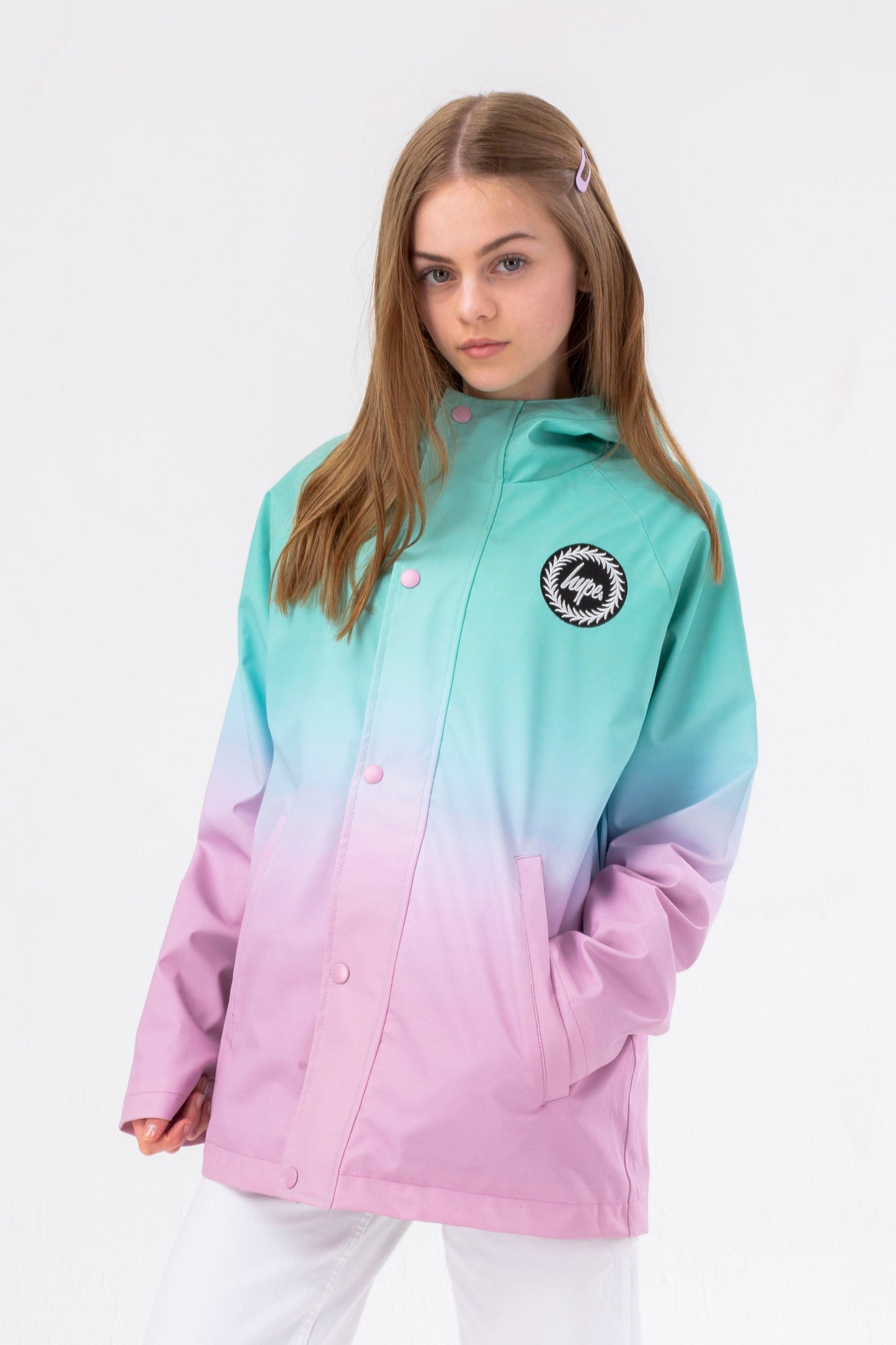 HYPE GIRLS MINT FADE RAINCOAT JACKET