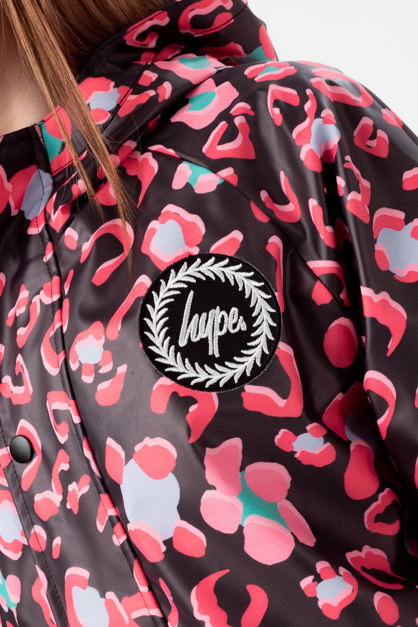 HYPE GIRLS PINK LEOPARD RAINCOAT