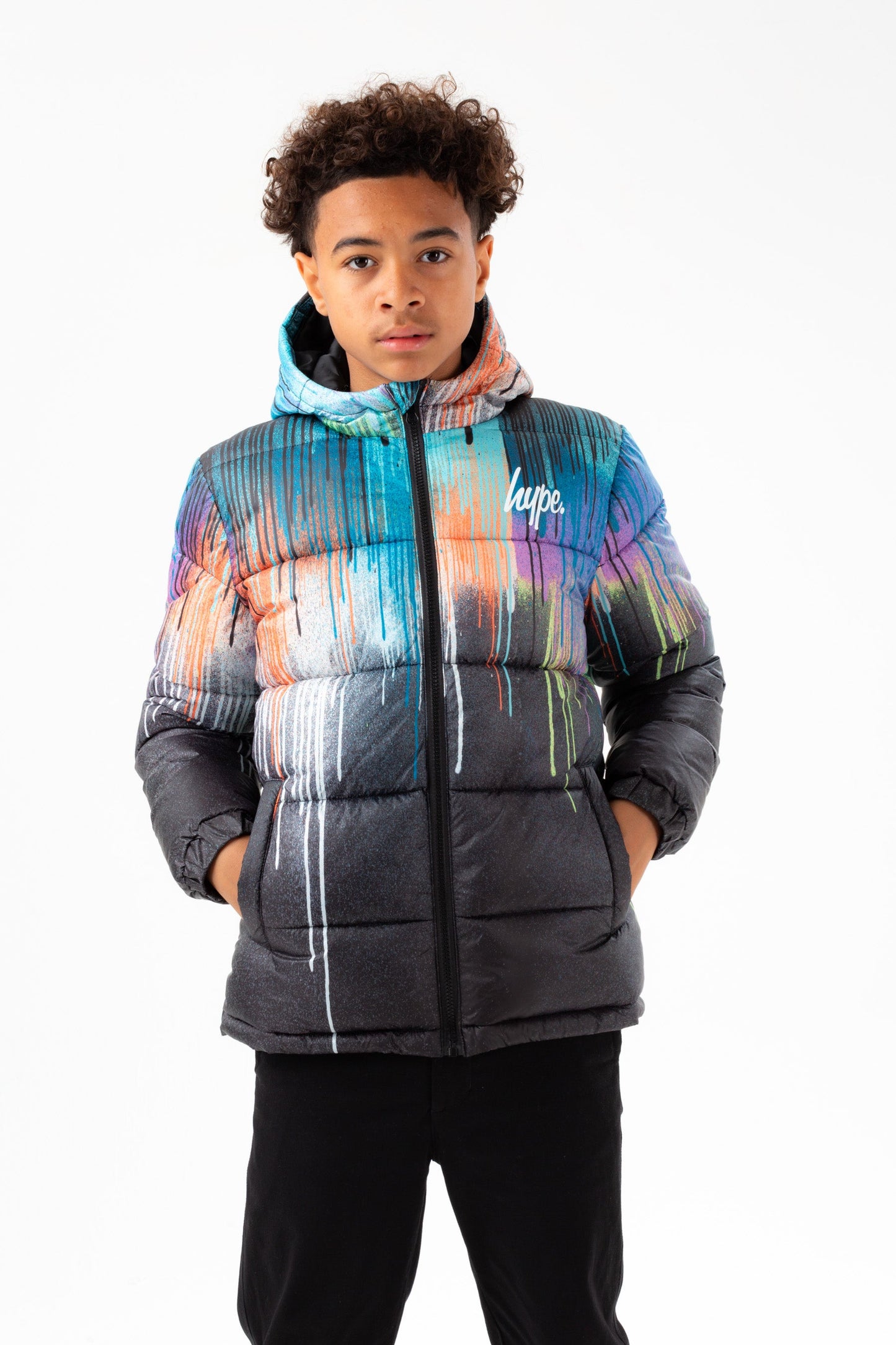 HYPE BOYS DRIP FADE PUFFER JACKET