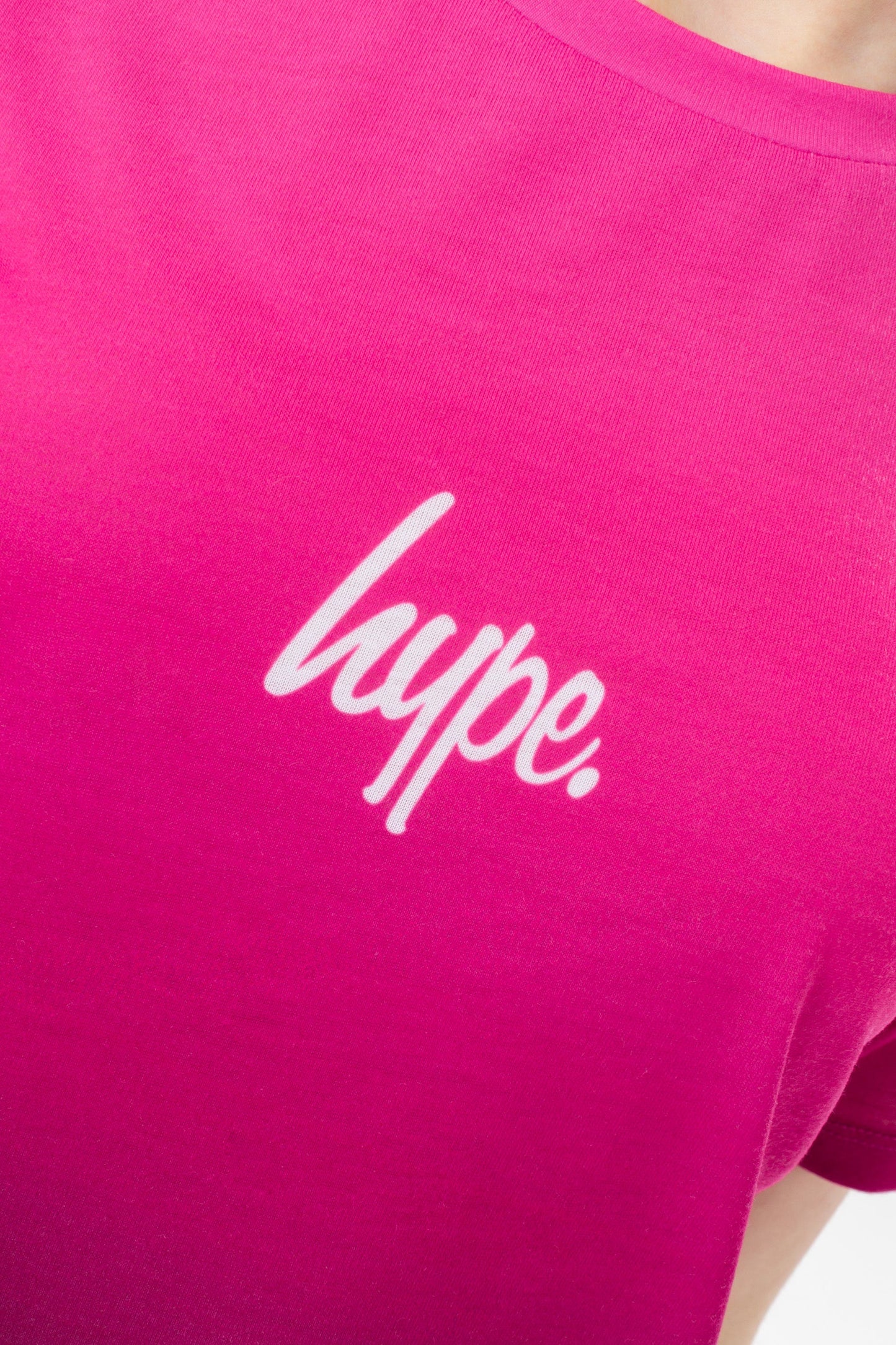 HYPE GIRLS PINK TO BLACK FADE SCRIPT T-SHIRT DRESS