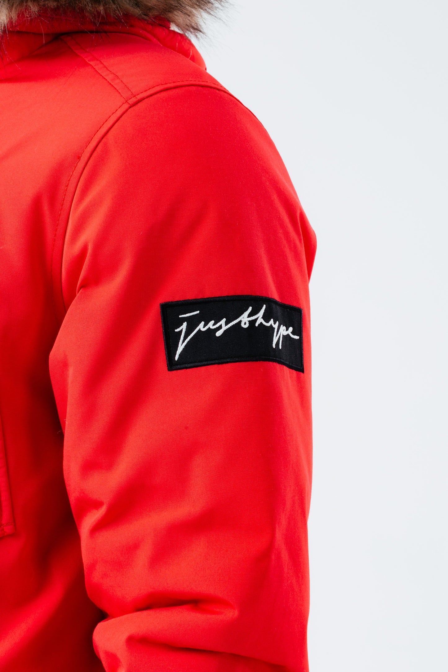 HYPE RED LUXE LONGLINE MEN'S PARKA JACKET