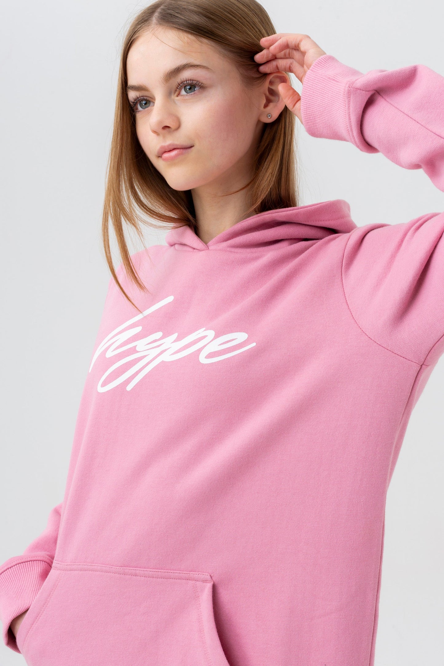 HYPE GIRLS PINK PAINT SPLATTER LONGLINE HOODIE & LEGGINGS