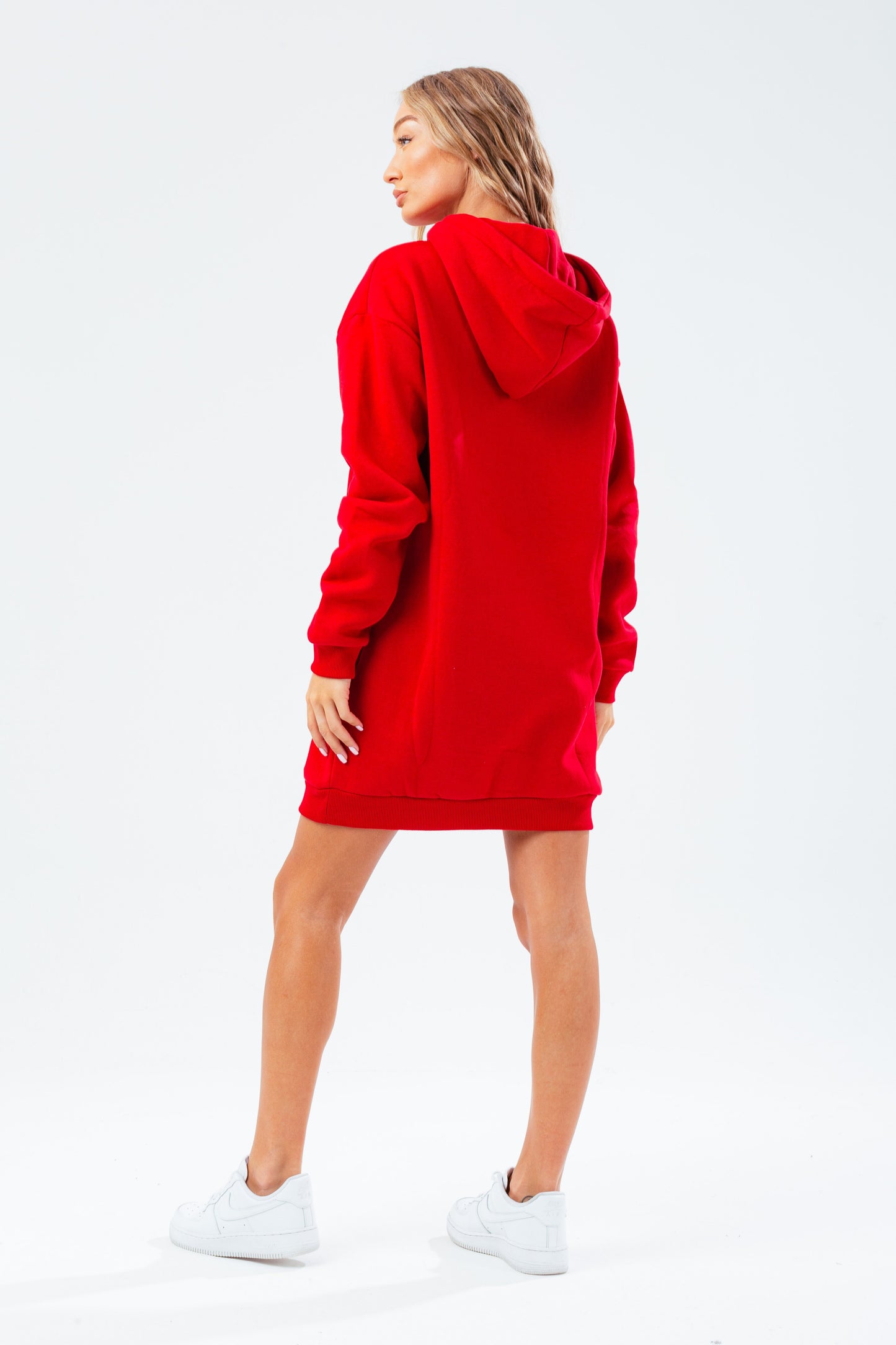 HYPE RED LONG LINE WOMEN'S PULLOVER HOODIE