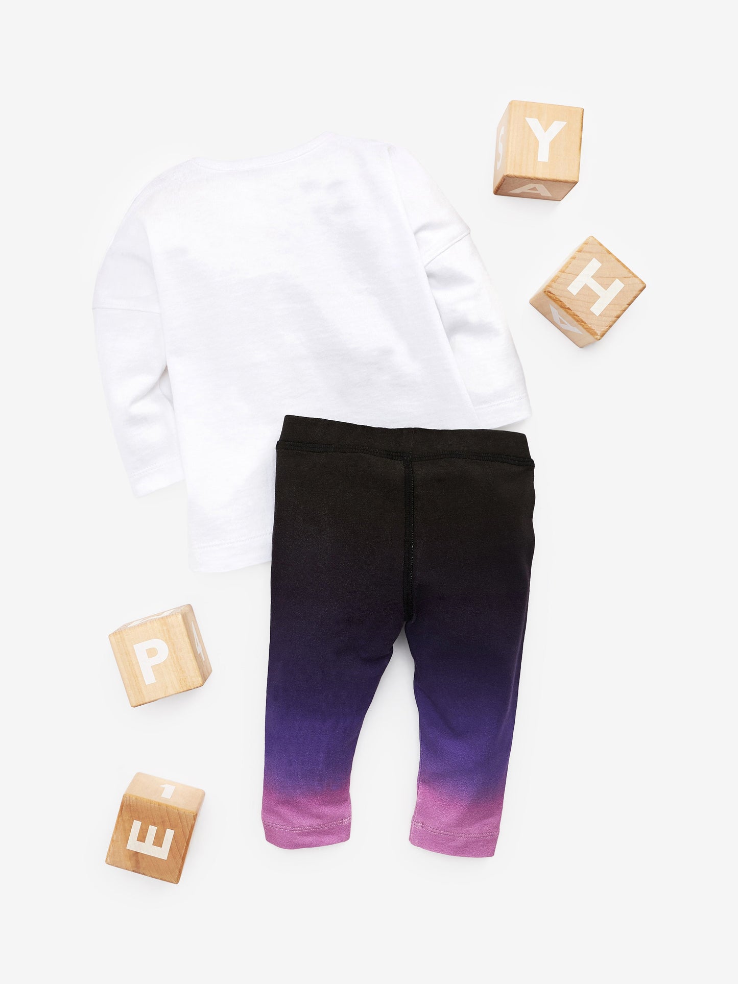 HYPE PINK PURPLE OMBRE TEE & LEGGING SET