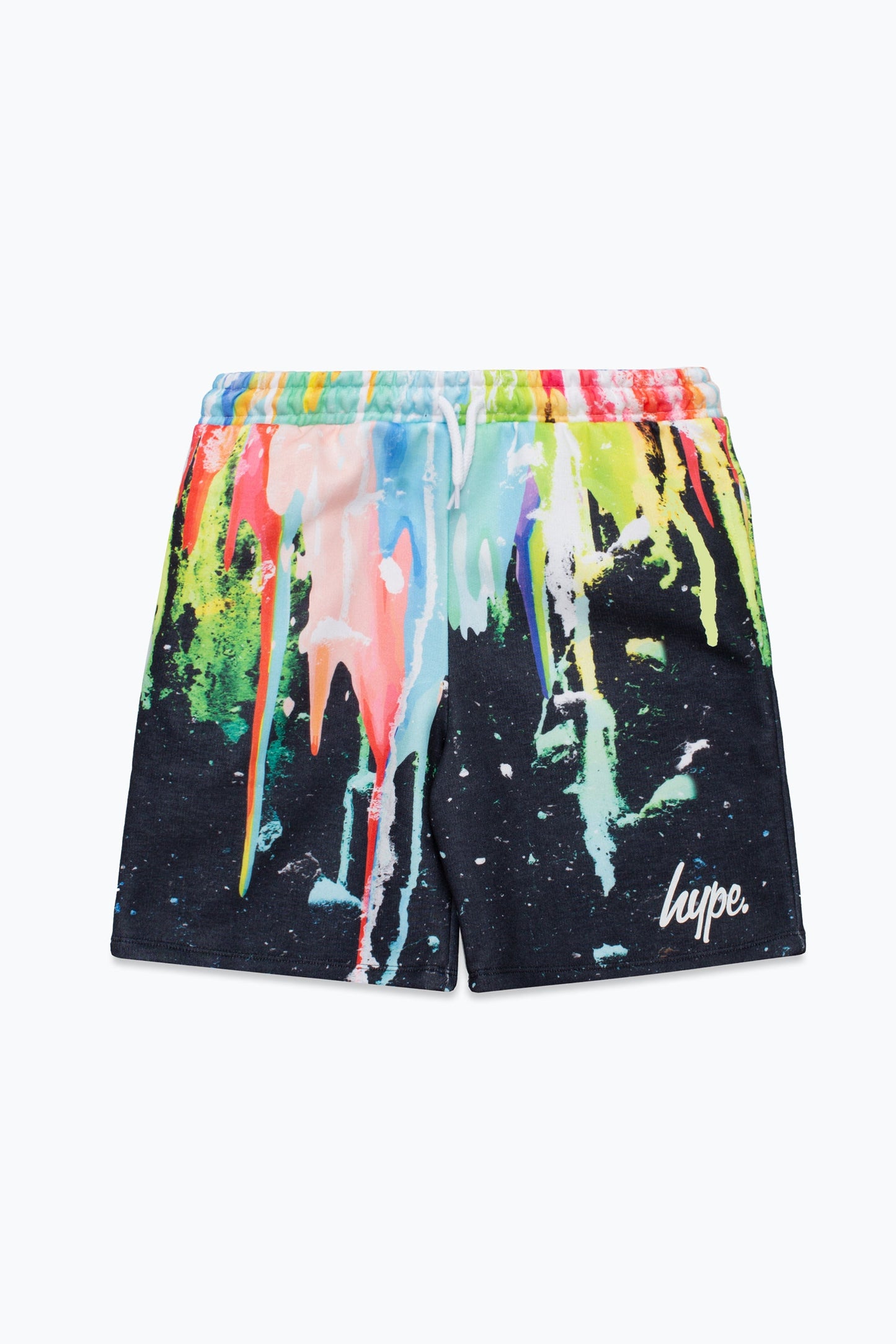 HYPE BOYS BLACK MULTI DRIPS SCRIPT SHORTS