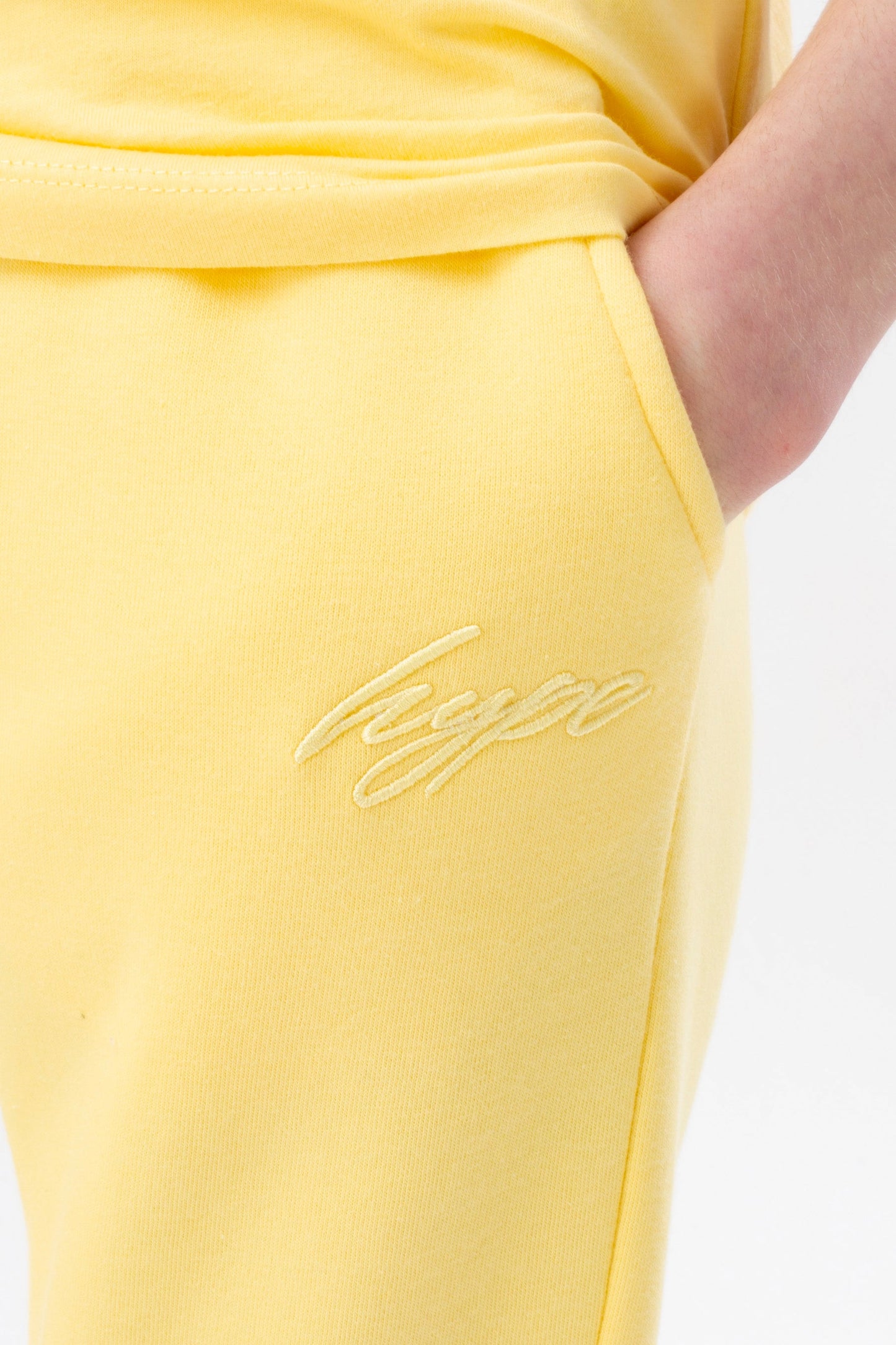 HYPE YELLOW KIDS OVERHEAD HOODIE & JOGGERS SET