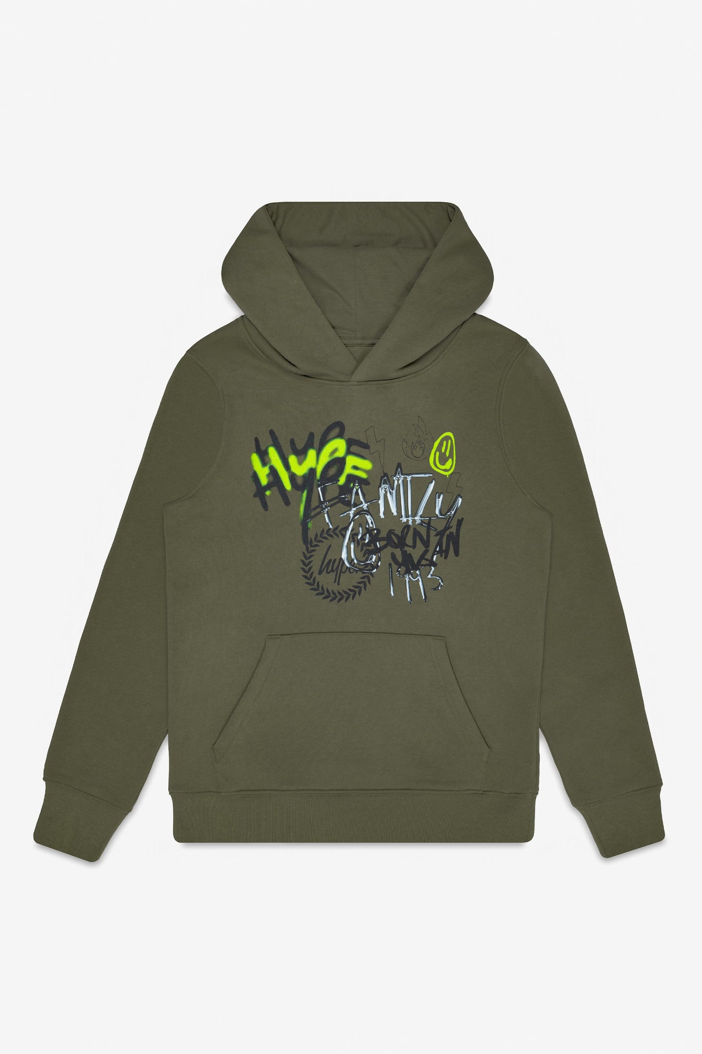 HYPE KIDS KHAKI GRAFFITI HOODIE