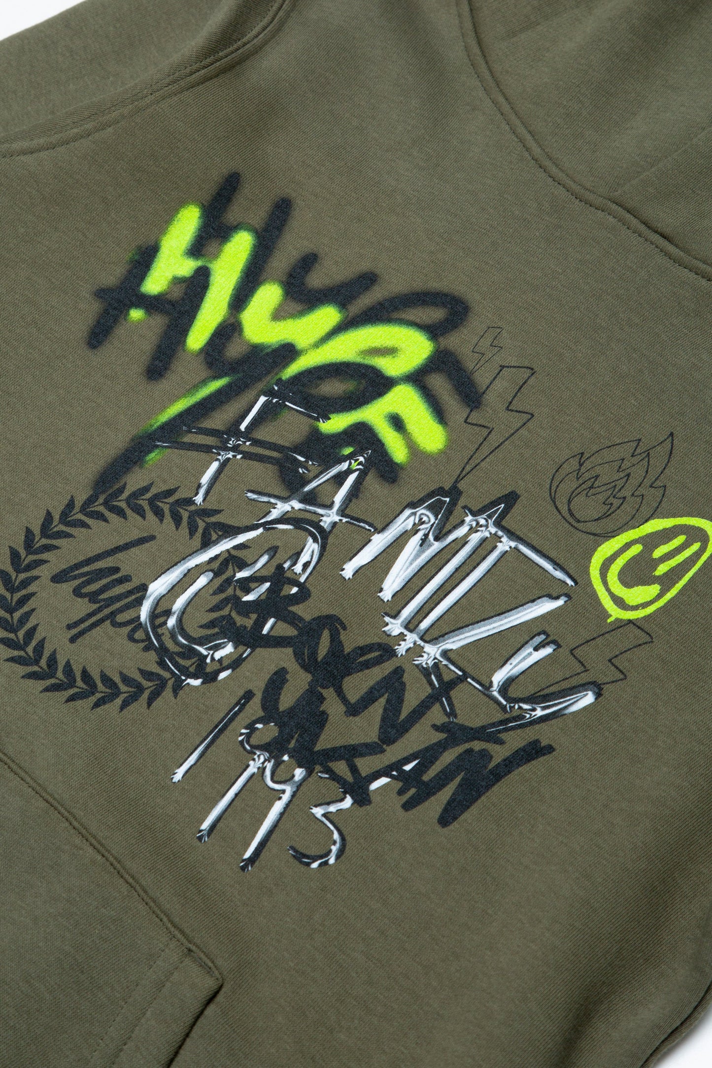 HYPE KIDS KHAKI GRAFFITI HOODIE