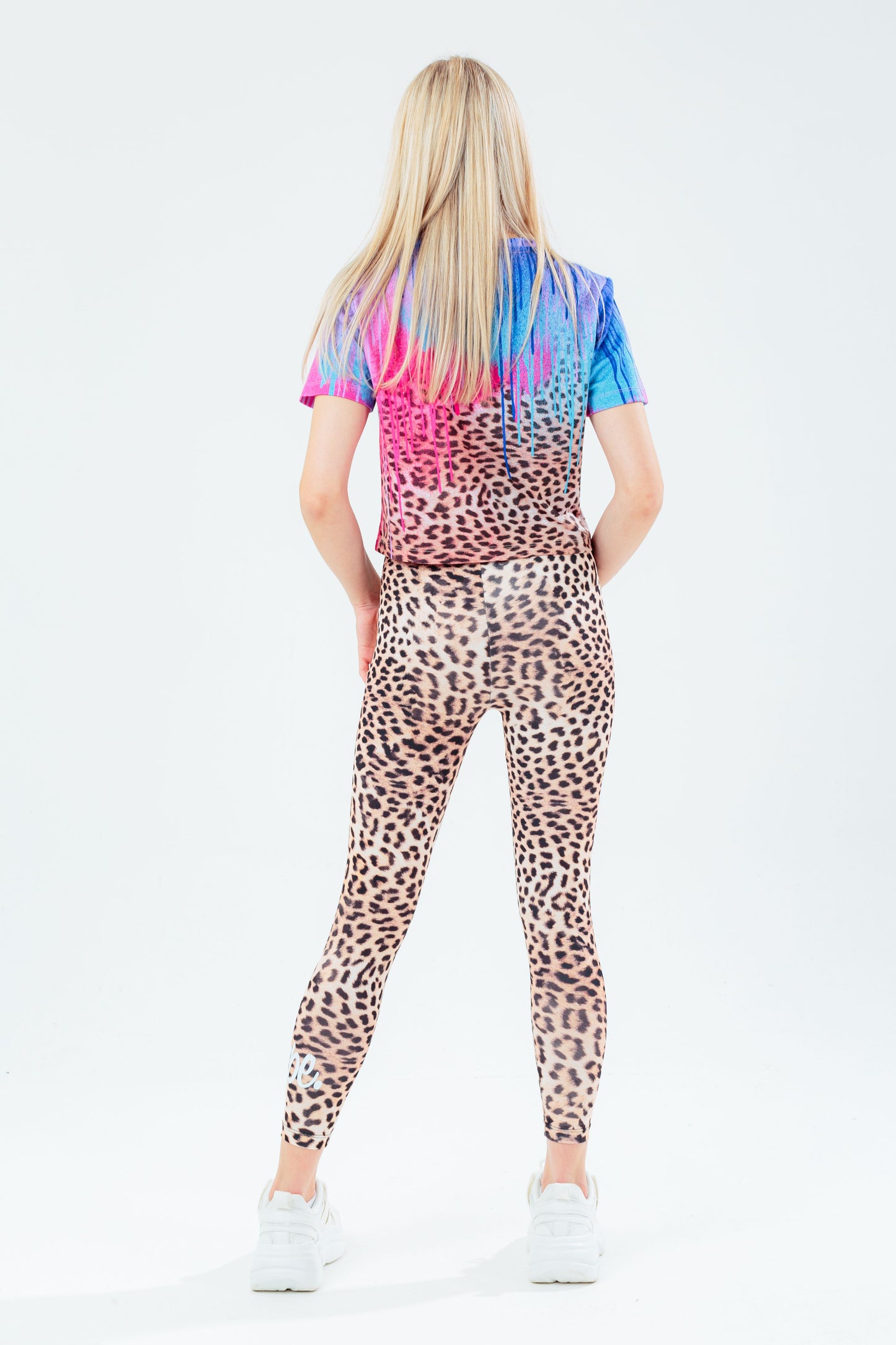 HYPE DRIPS LEOPARD GIRLS CROP T-SHIRT