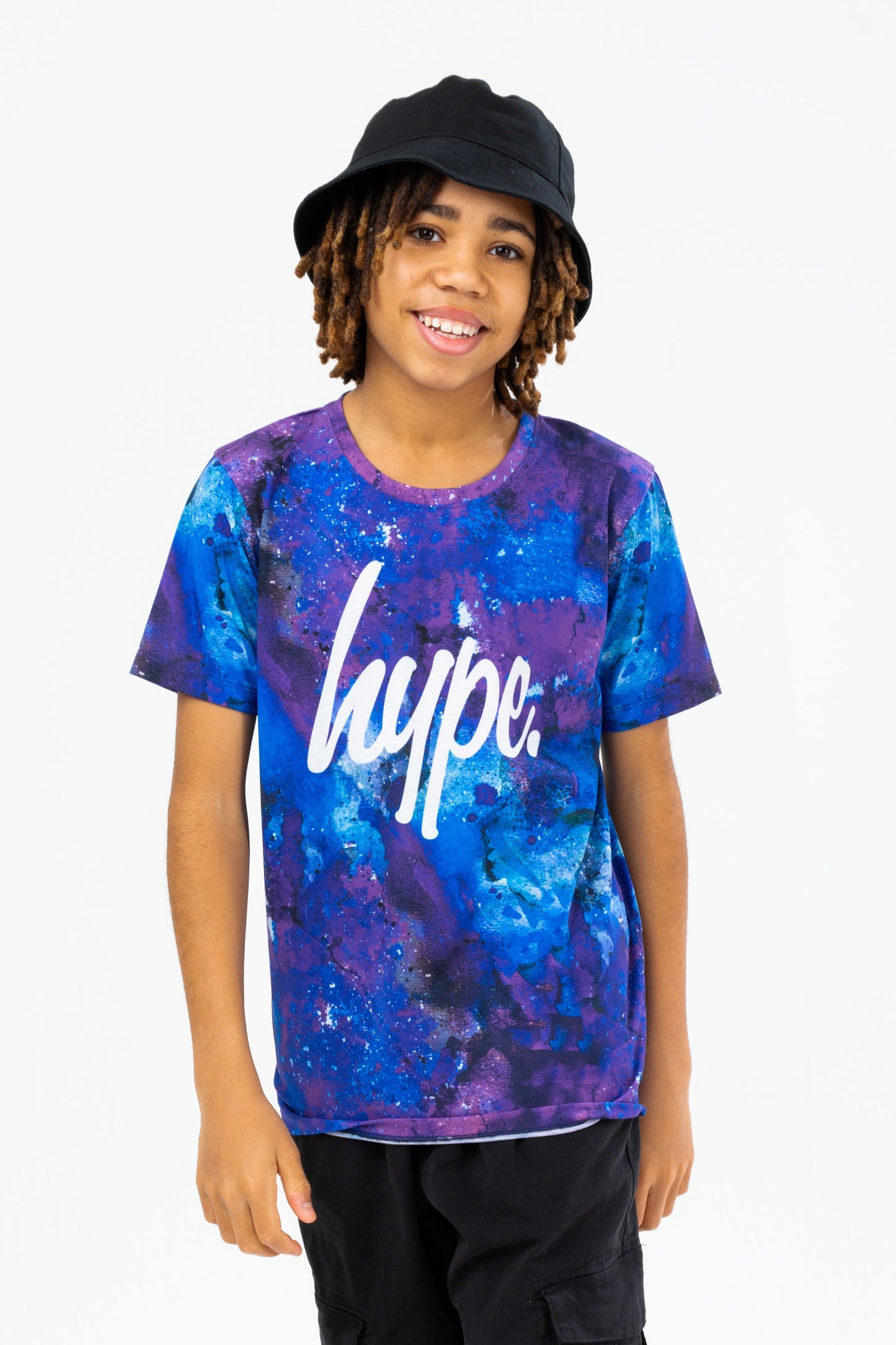 HYPE BOYS BLUE SPACE DRIP SCRIPT T-SHIRT THREE PACK