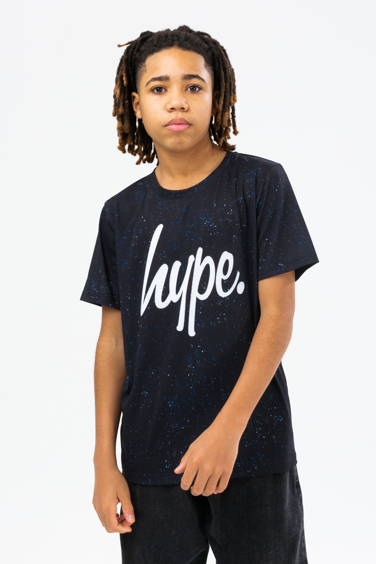 HYPE BOYS BLUE SPACE DRIP SCRIPT T-SHIRT THREE PACK