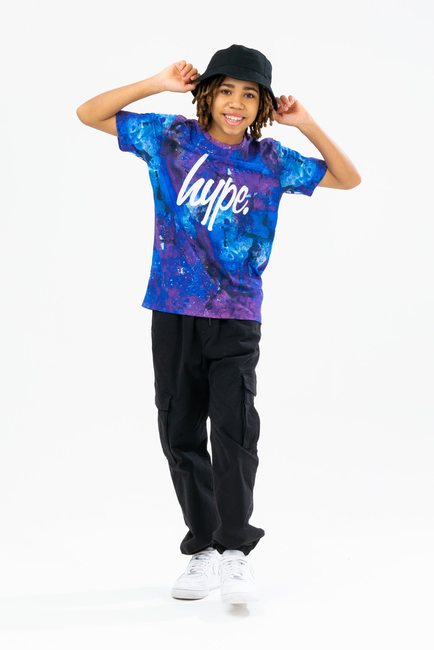 HYPE BOYS BLUE SPACE DRIP SCRIPT T-SHIRT THREE PACK