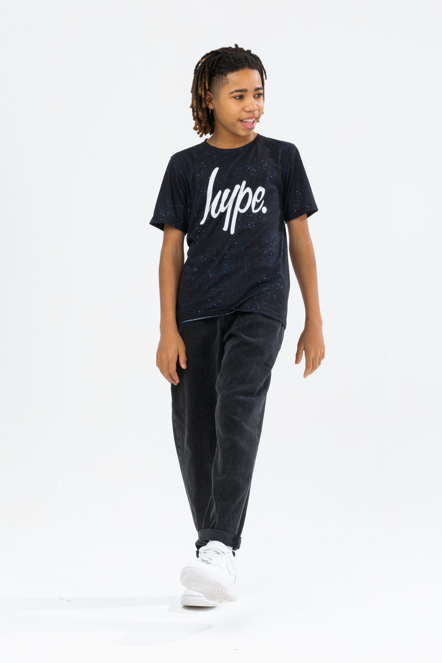 HYPE BOYS BLUE SPACE DRIP SCRIPT T-SHIRT THREE PACK