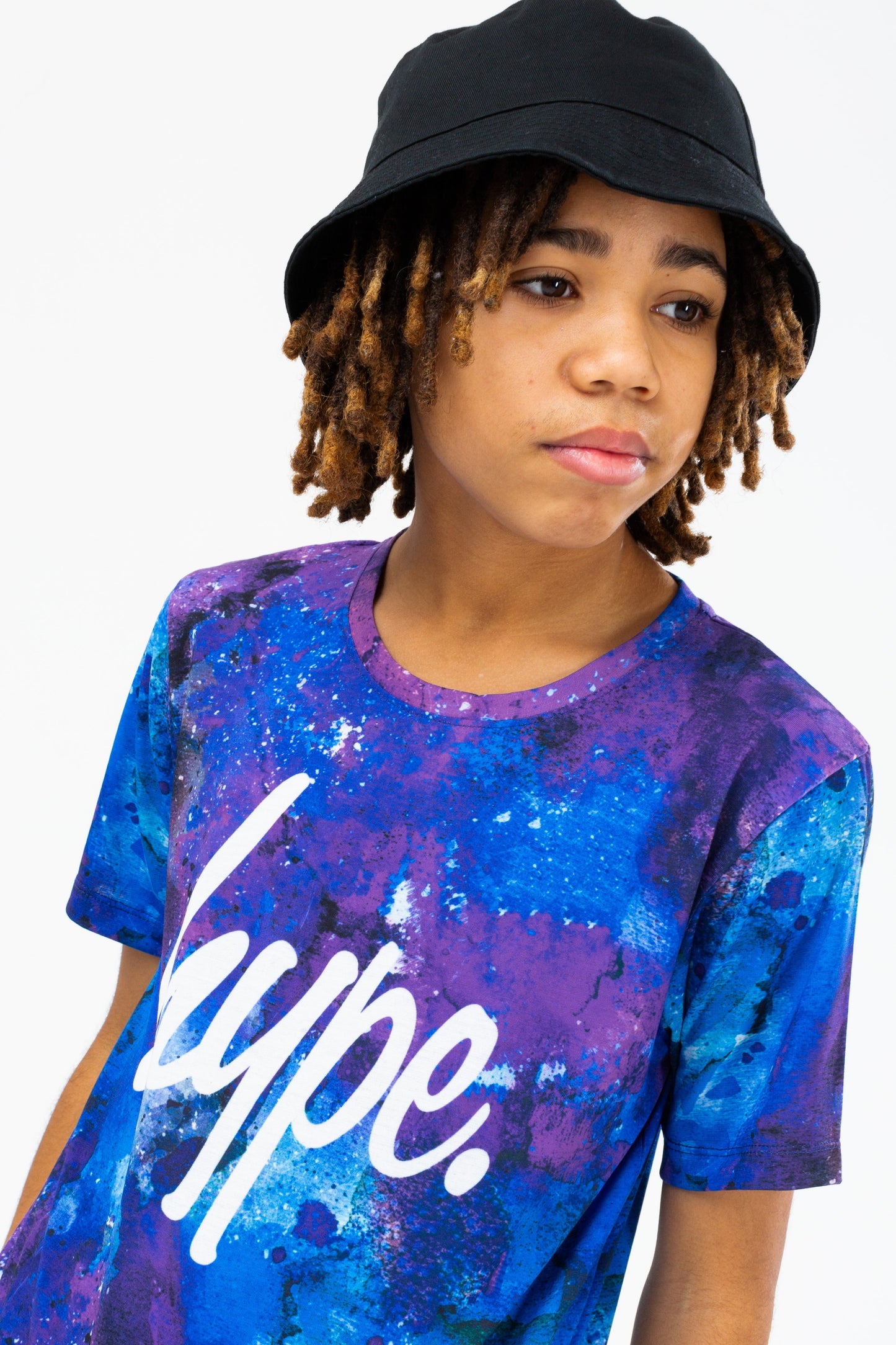 HYPE BOYS BLUE SPACE DRIP SCRIPT T-SHIRT THREE PACK