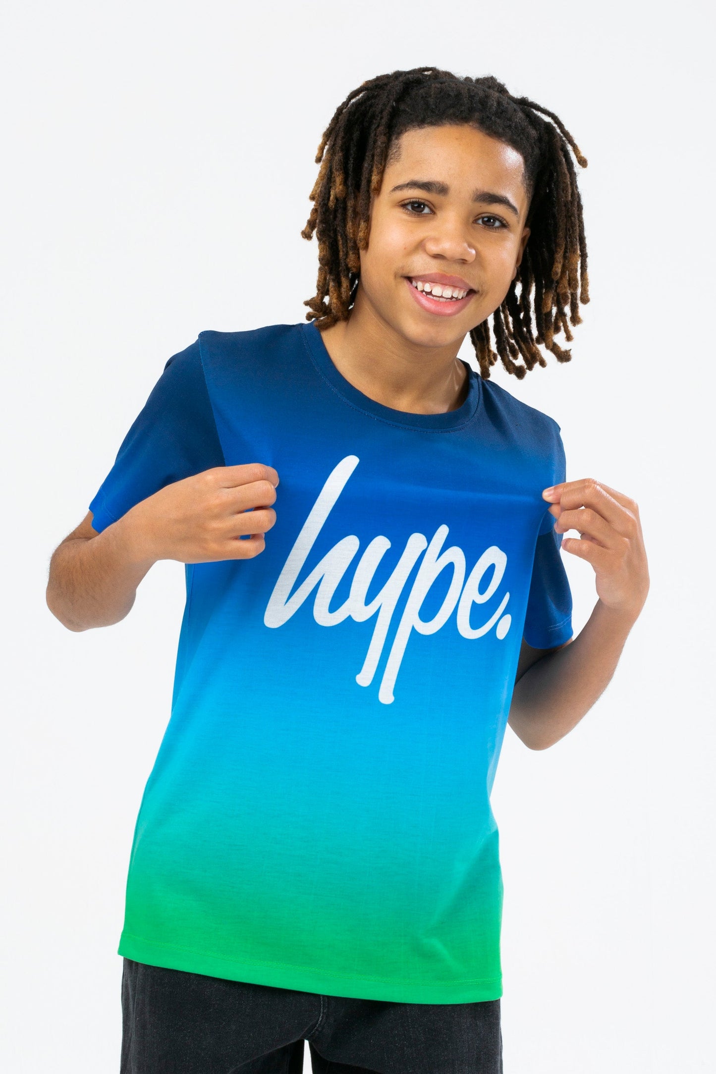 HYPE BOYS GREEN FLAME FADE SCRIPT T-SHIRT THREE PACK