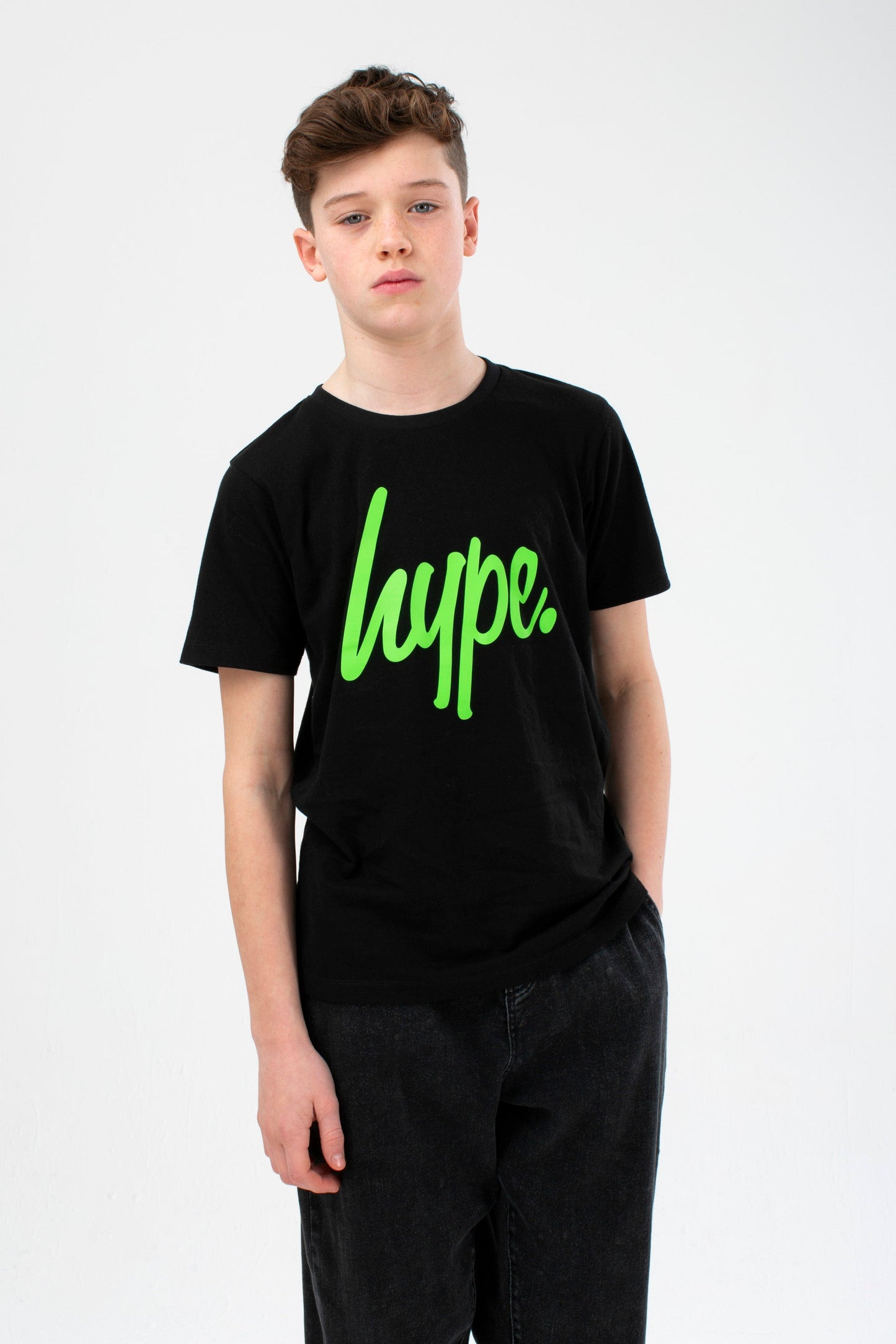 HYPE BOYS GREEN FLAME FADE SCRIPT T-SHIRT THREE PACK