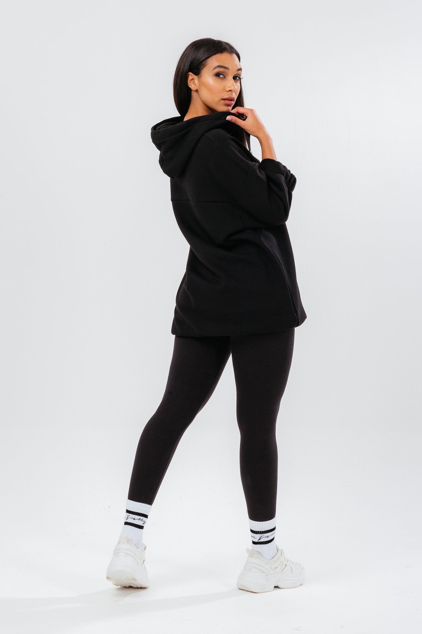 HYPE QUARTER ZIP BLACK WOMEN'S HOODIE