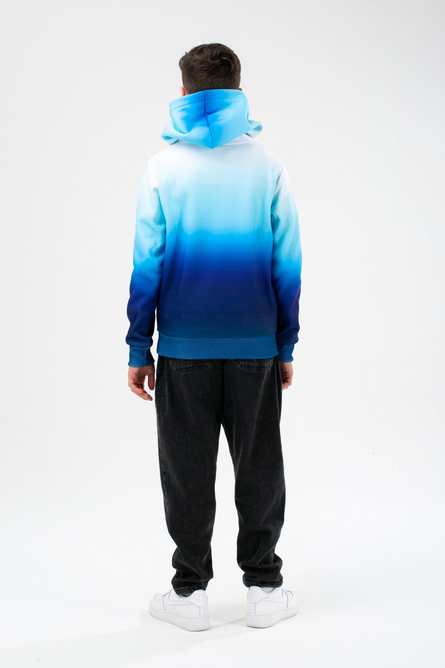 HYPE BOYS BLUE FADE SCRIPT HOODIE