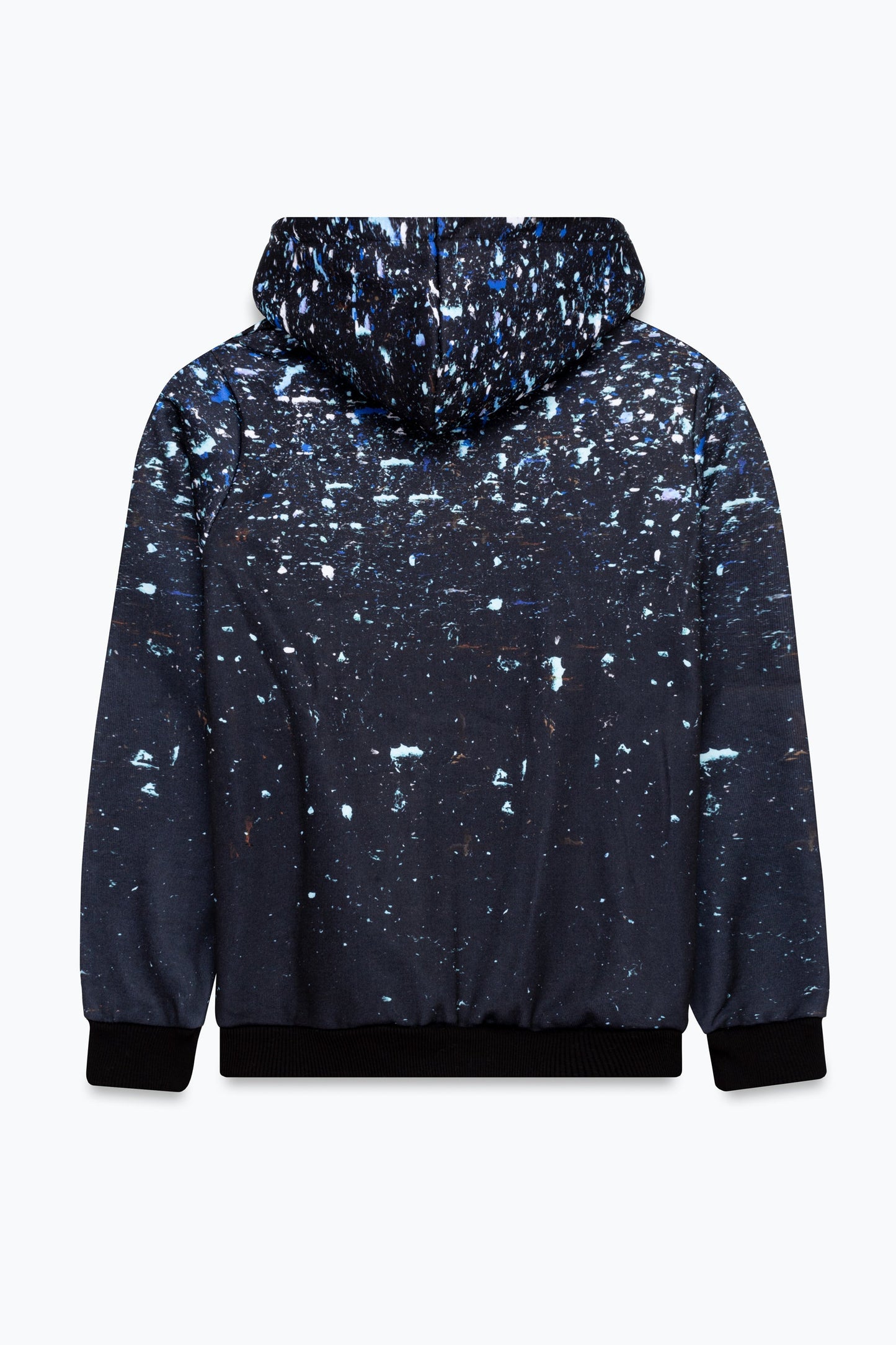 HYPE BOYS BLACK BLUE SPLATTER ZIP UP HOODIE