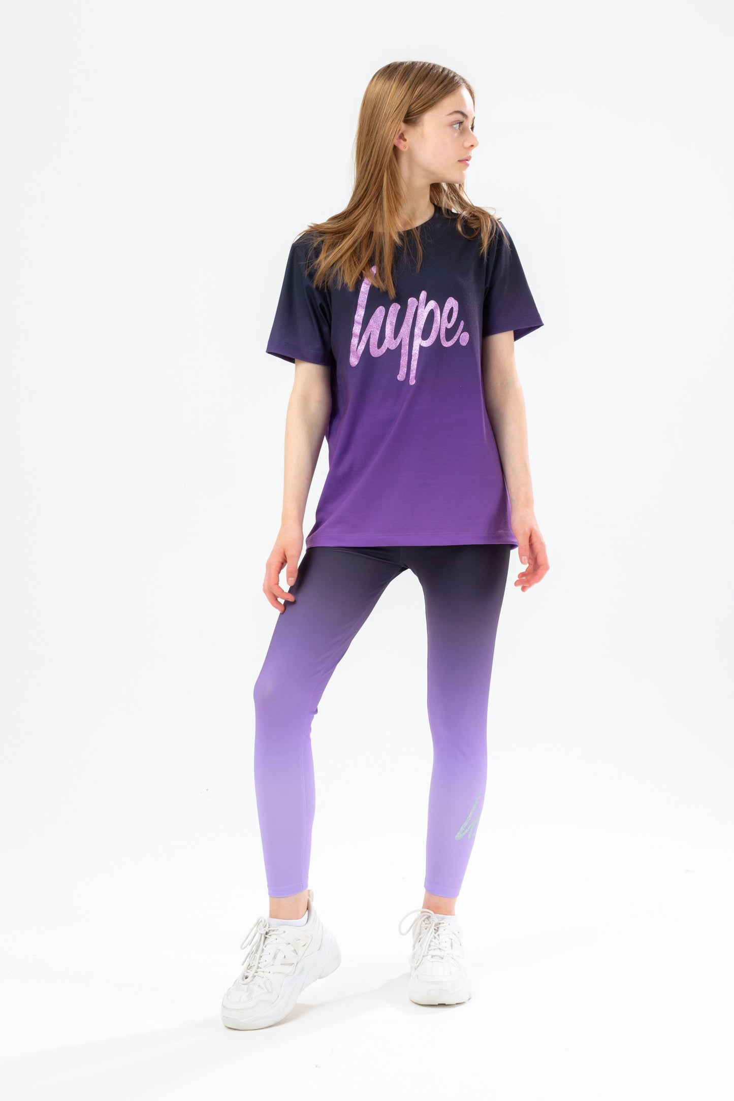 HYPE GIRLS LILAC FADE GLITTER T-SHIRT