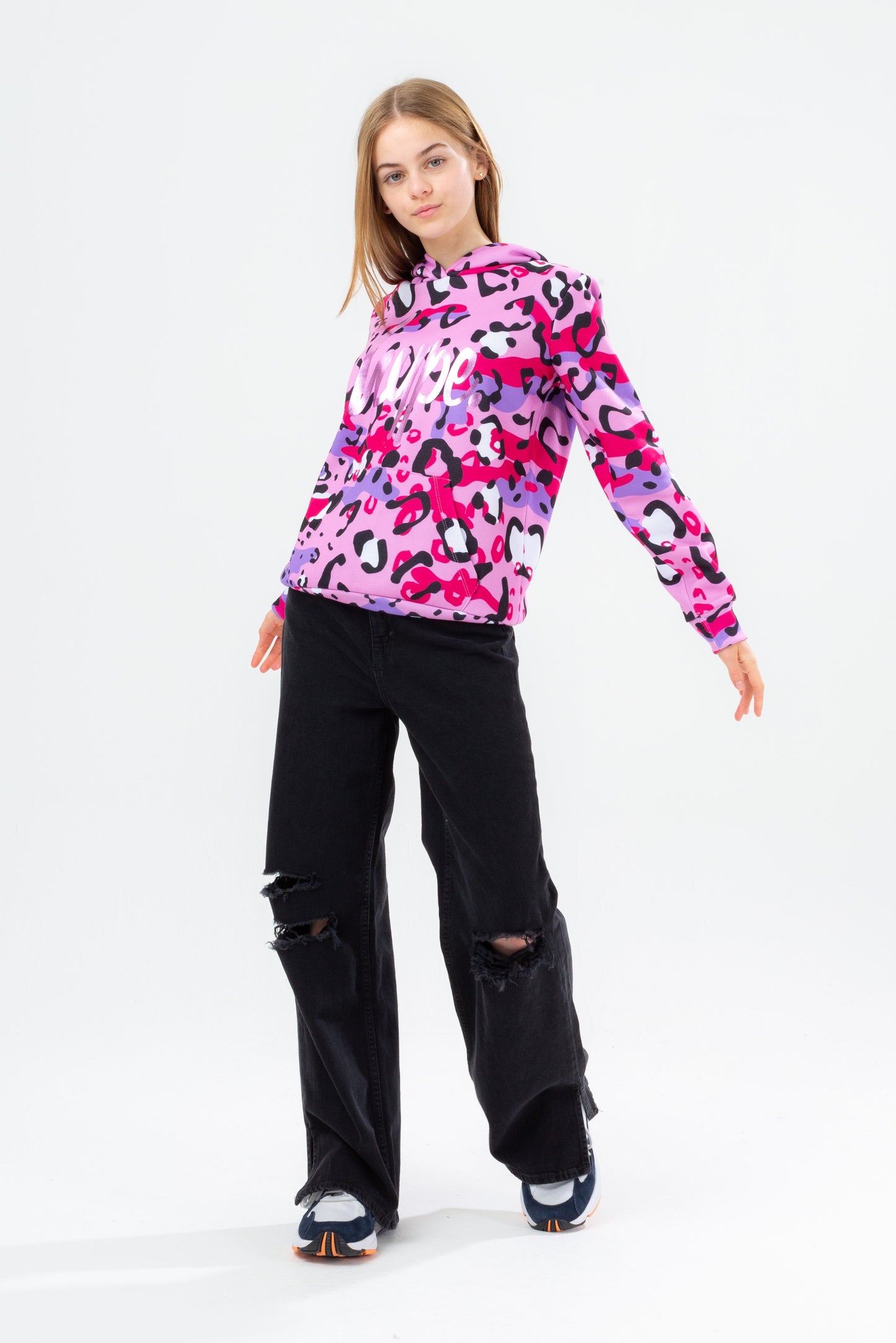 HYPE GIRLS LEOPARD PINK CAMO HOODIE