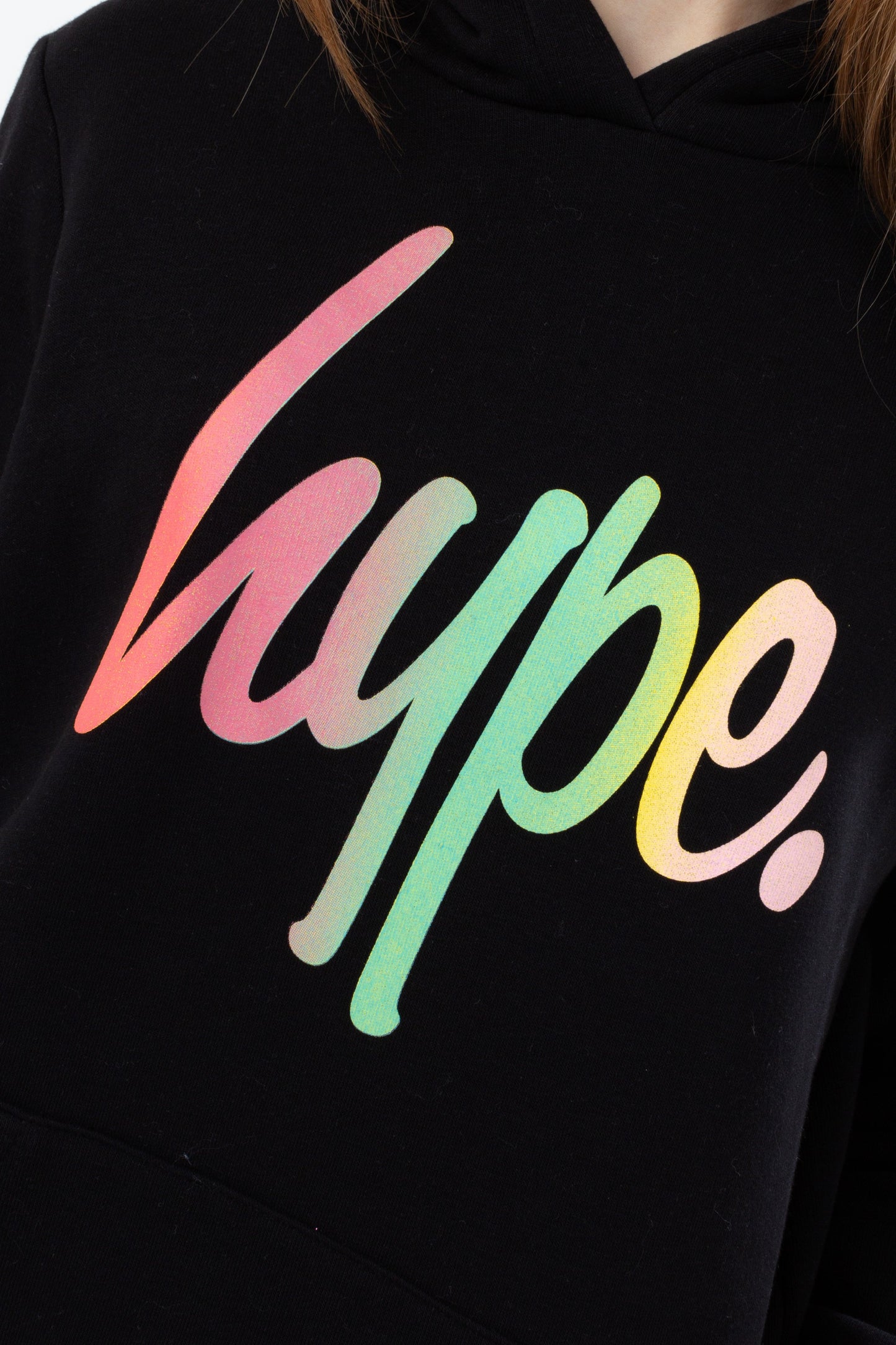 HYPE GIRLS PASTEL RAINBOW SCRIPT HOODIE