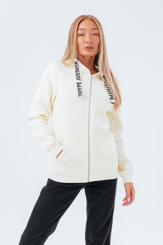 HYPE NUDE ZIP DRAWSTRING WOMEN'S HOODIE