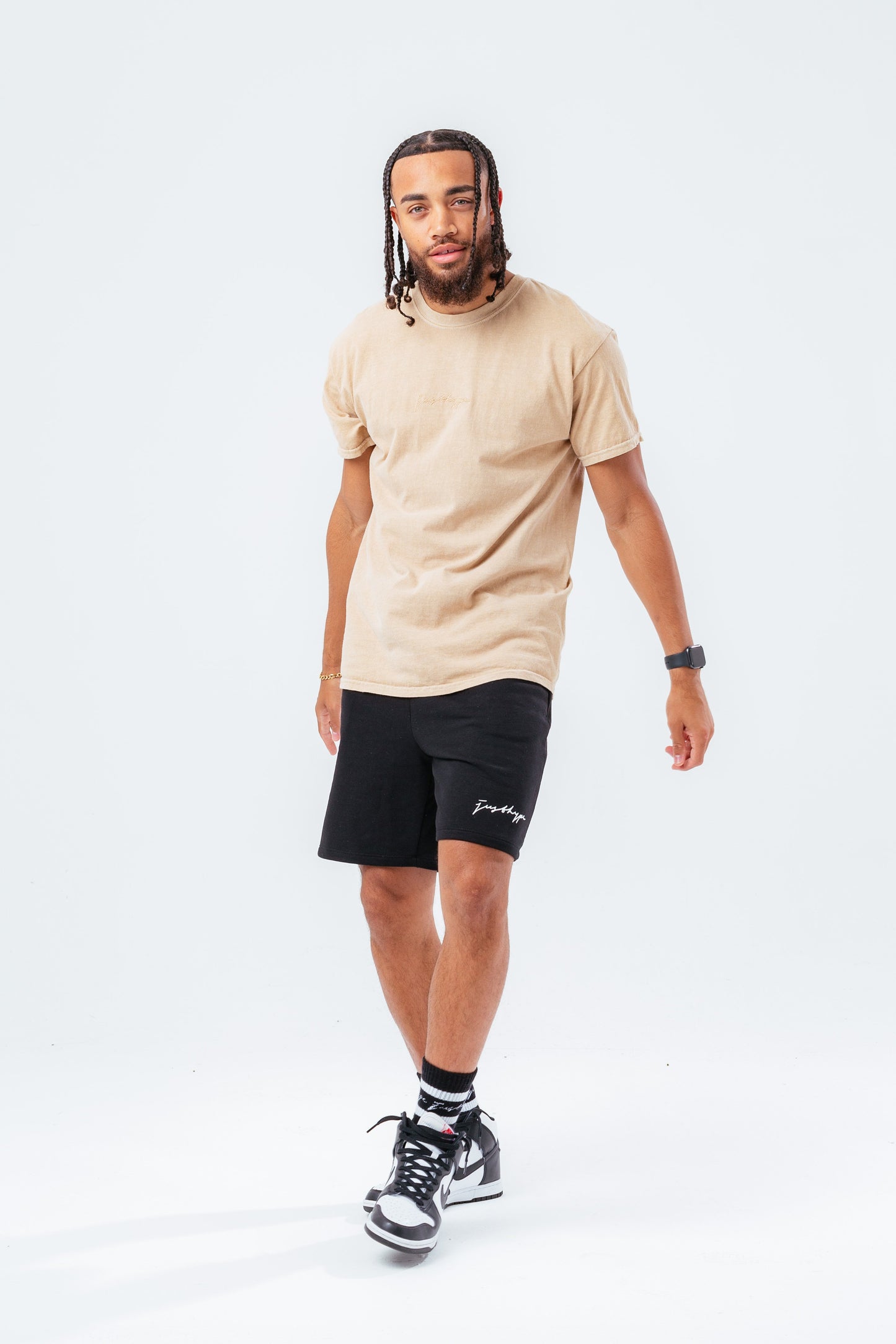 HYPE SAND SCRIBBLE LOGO EMBROIDERY MEN'S T-SHIRT