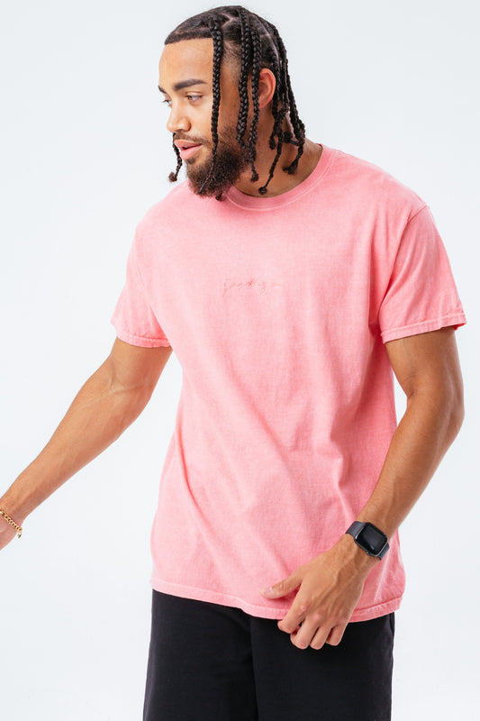 HYPE PEACH SCRIBBLE LOGO EMBROIDERY MEN'S T-SHIRT