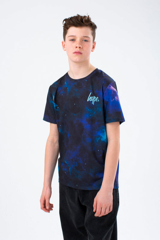 HYPE BOYS BLACK INTERGALACTIC SCRIPT T-SHIRT