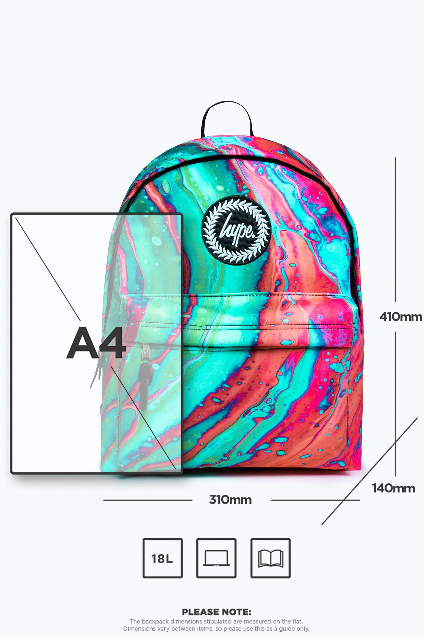 HYPE ORANGE & GREEN OUT OF SPACE MARBLE BACKPACK