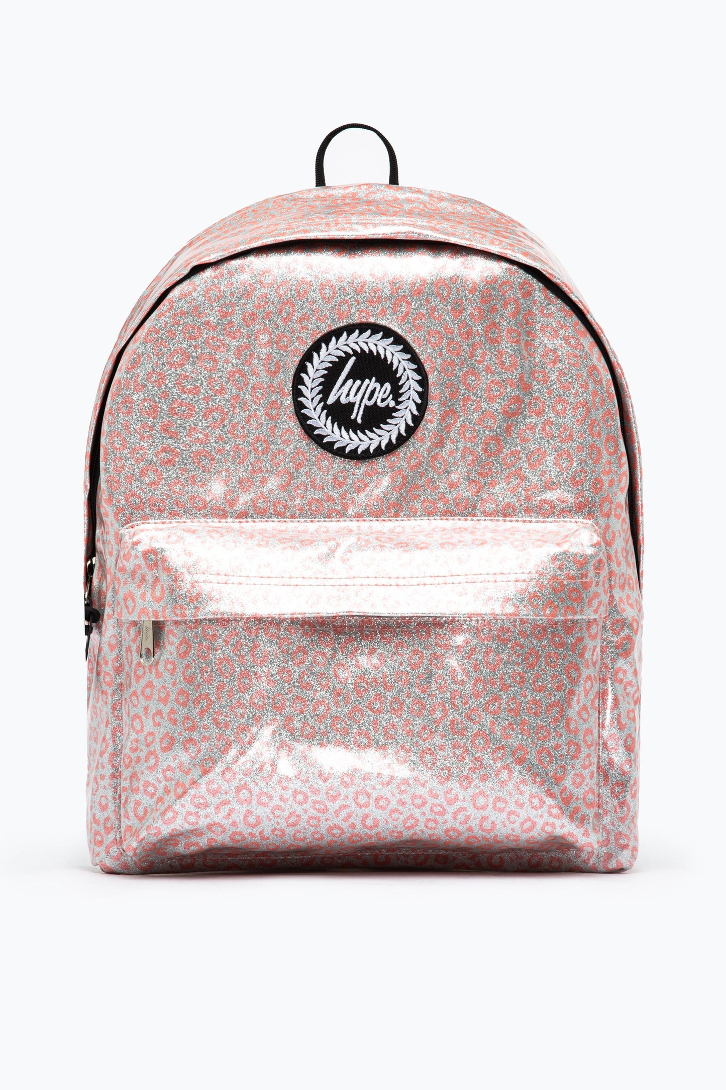 HYPE SILVER GLITTER PINK LEOPARD BACKPACK