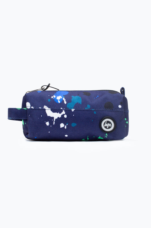 HYPE BLUE GREEN WHITE LARGE SPLAT PENCIL CASE