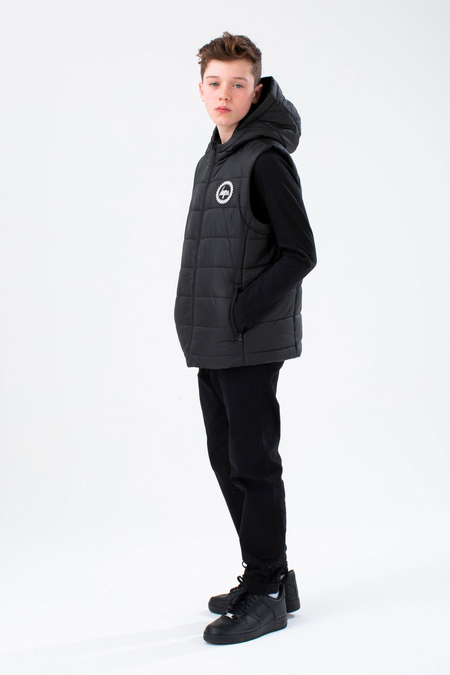 HYPE KIDS BLACK PADDED PUFFER GILET