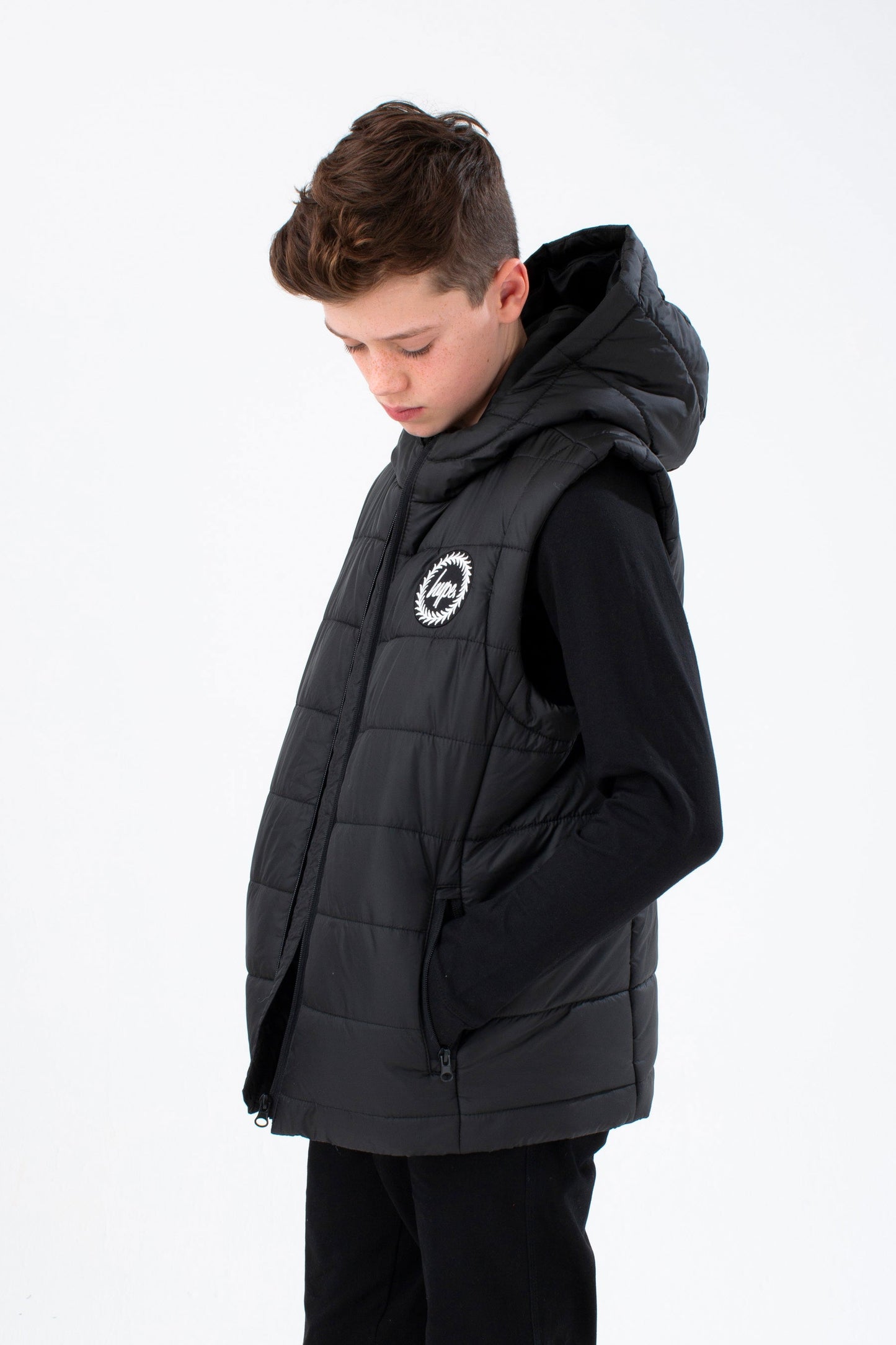 HYPE KIDS BLACK PADDED PUFFER GILET