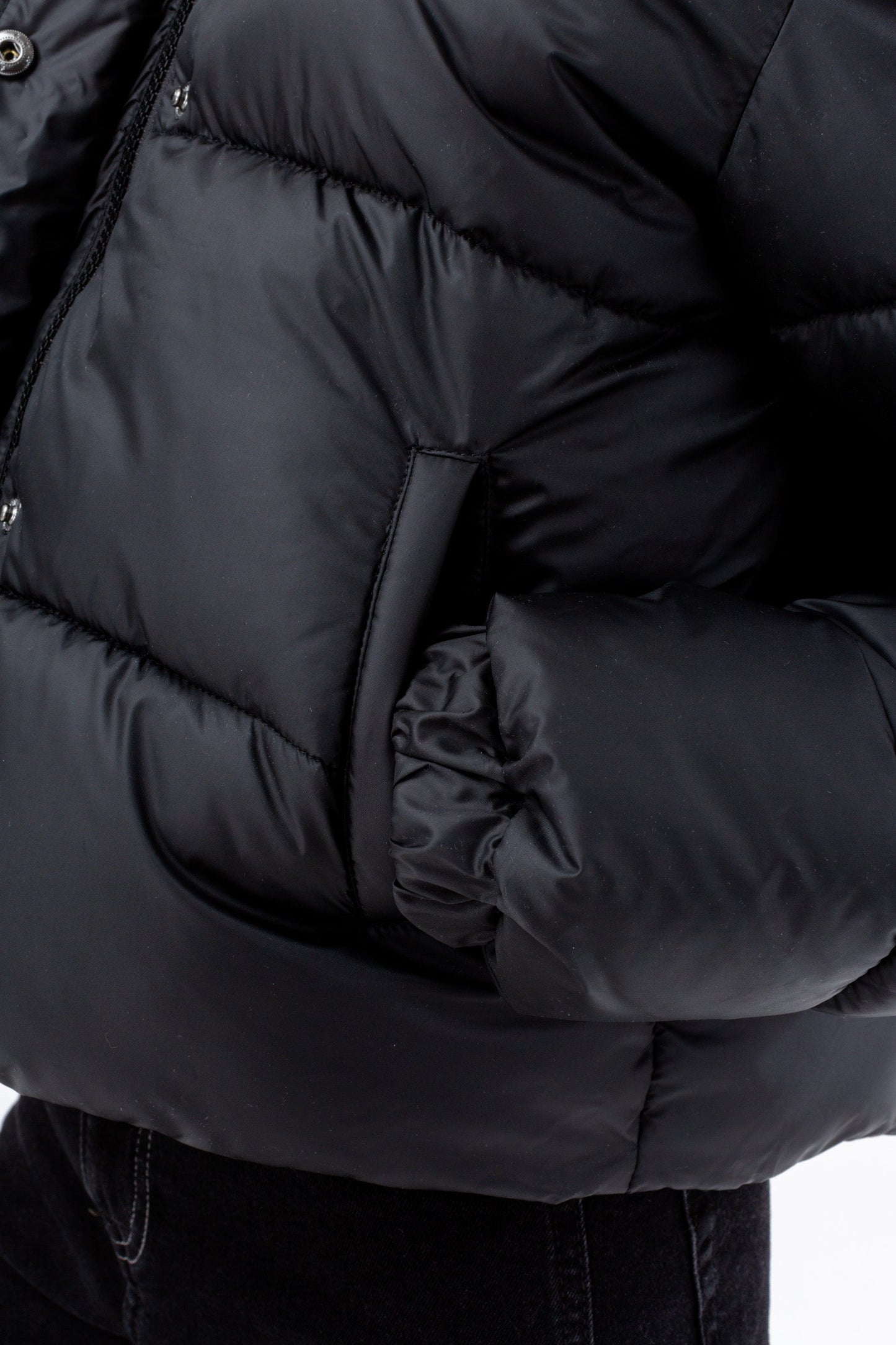 HYPE GIRLS BLACK CROPPED PADDED PUFFER JACKET