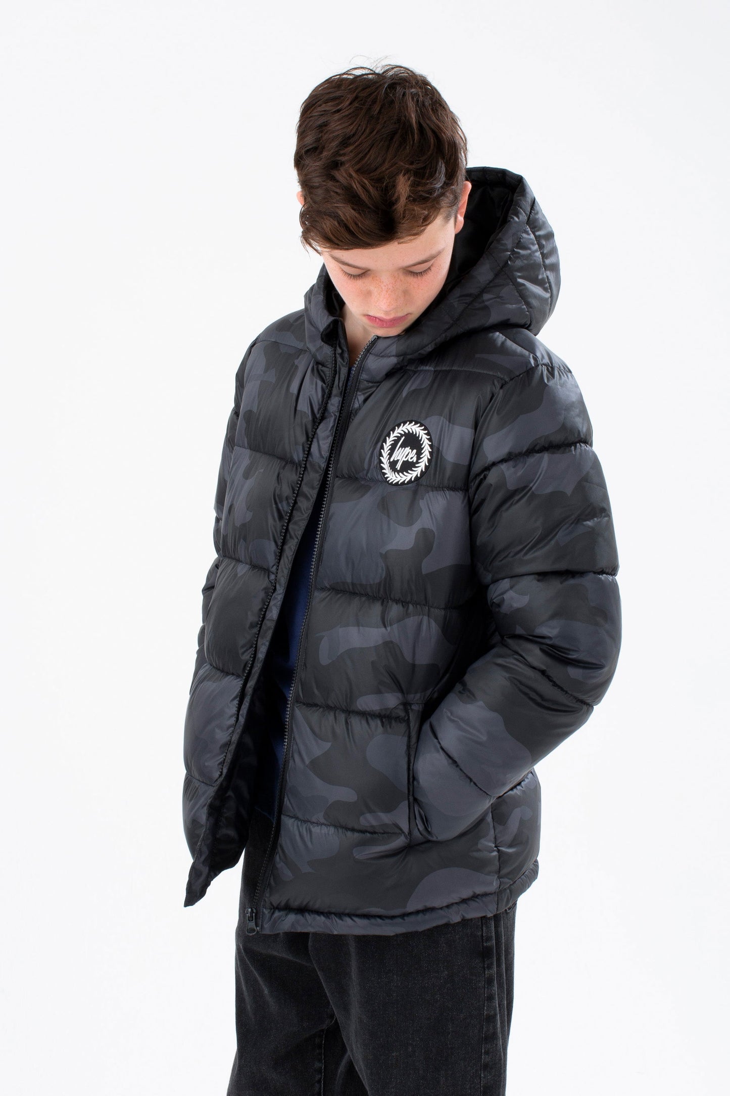 HYPE KIDS CAMO PUFFER JACKET