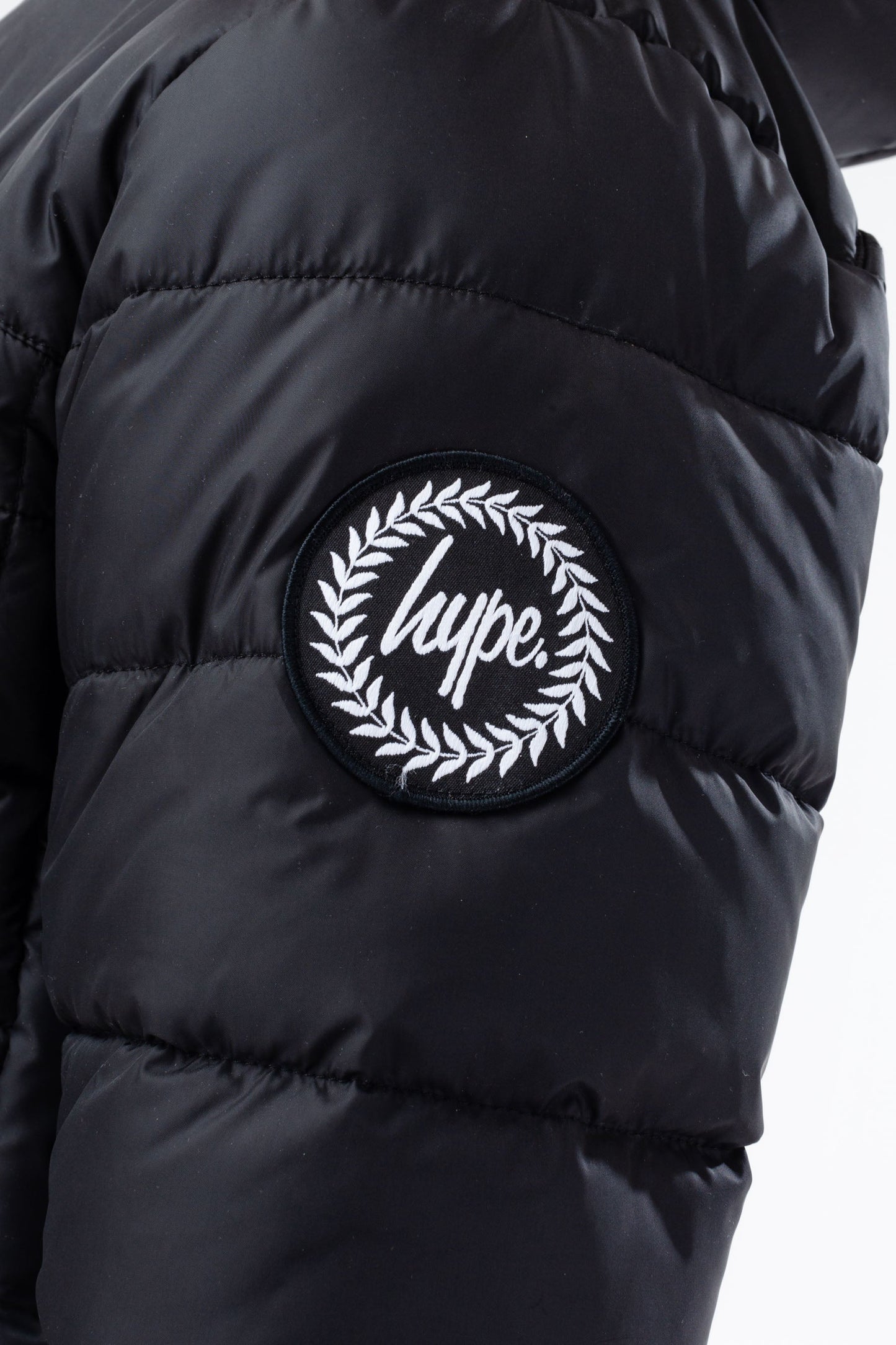 HYPE KIDS BLACK BAFFLED CASUAL JACKET