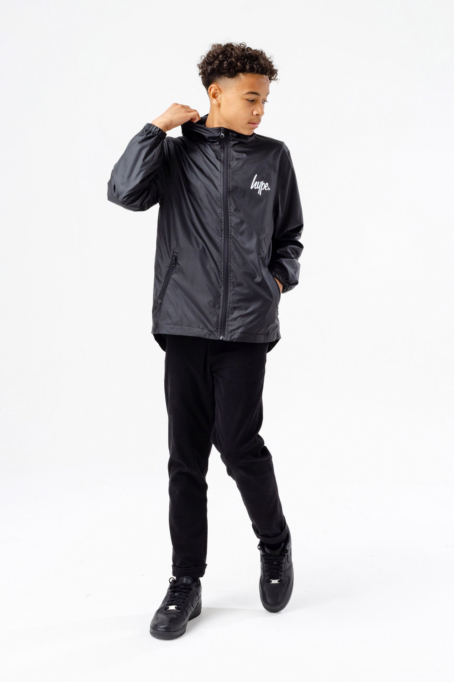 HYPE KIDS BLACK RUNNER JACKET