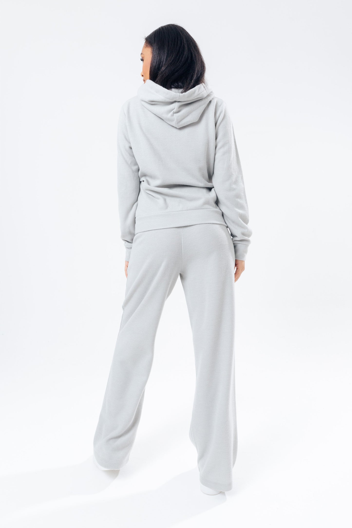 HYPE GREY KNITTED WIDE LEG WOMEN'S JOGGERS