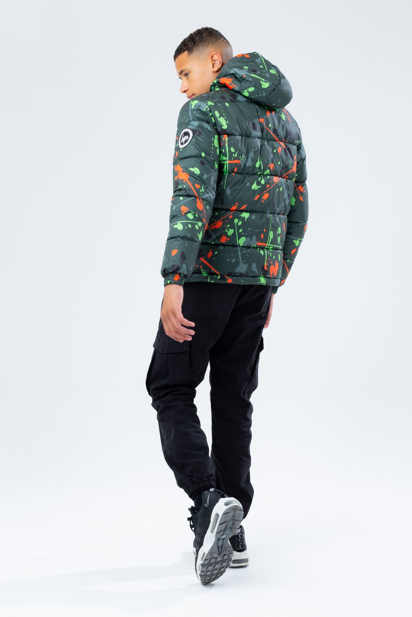 HYPE GREEN SPLAT BOYS PUFFER JACKET