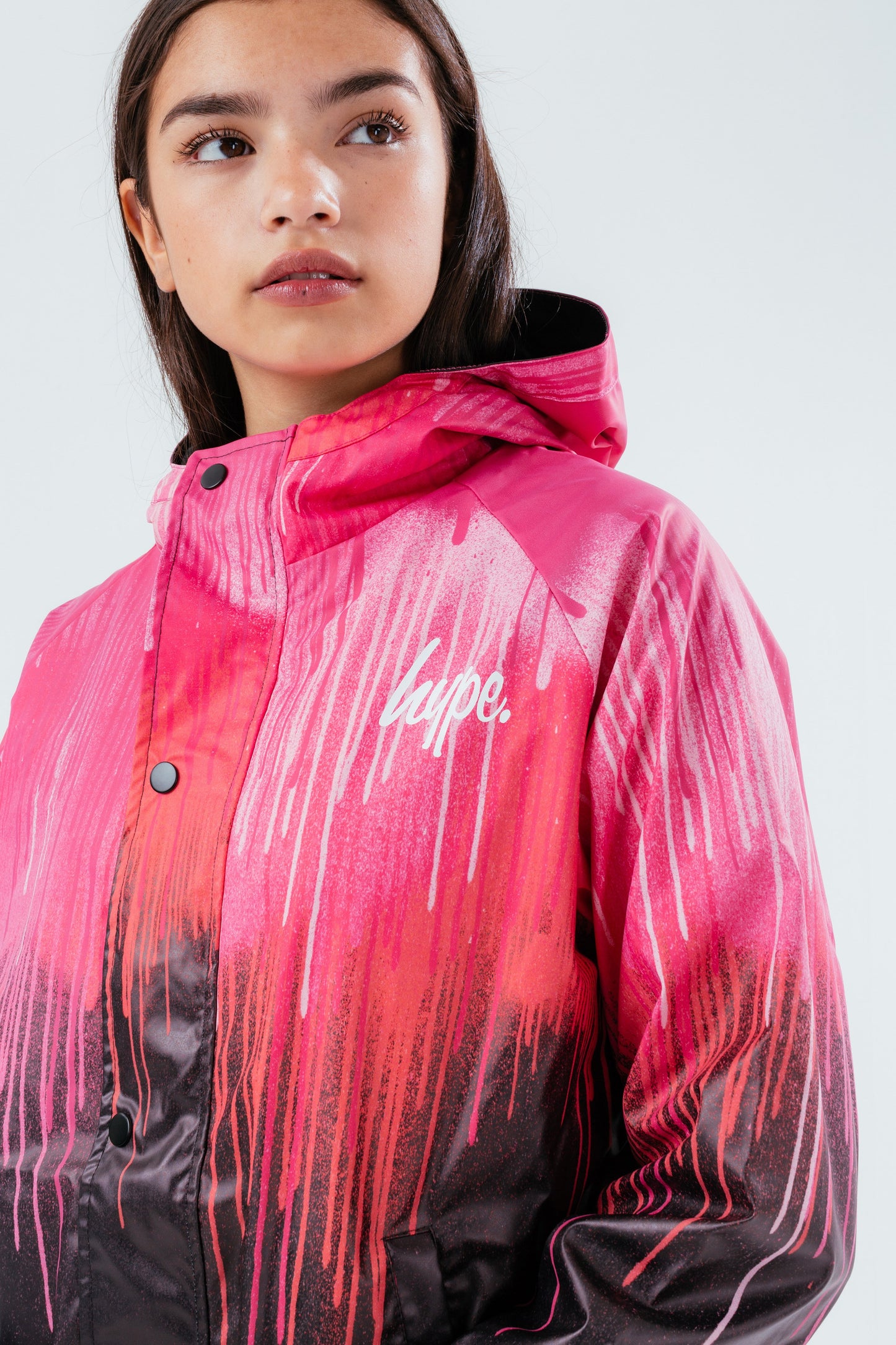 HYPE PINK DRIP GIRLS RAIN COAT