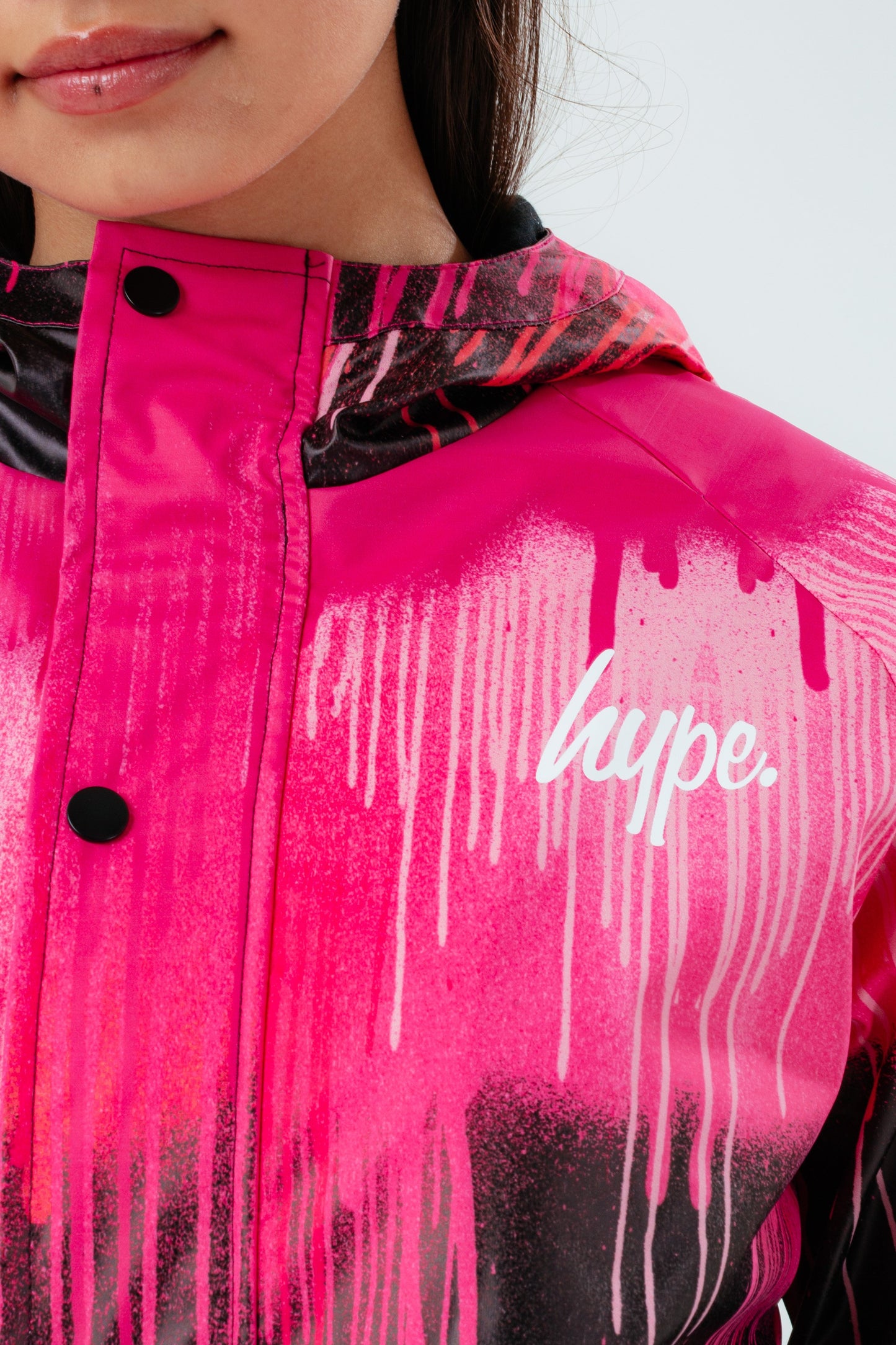 HYPE PINK DRIP GIRLS RAIN COAT